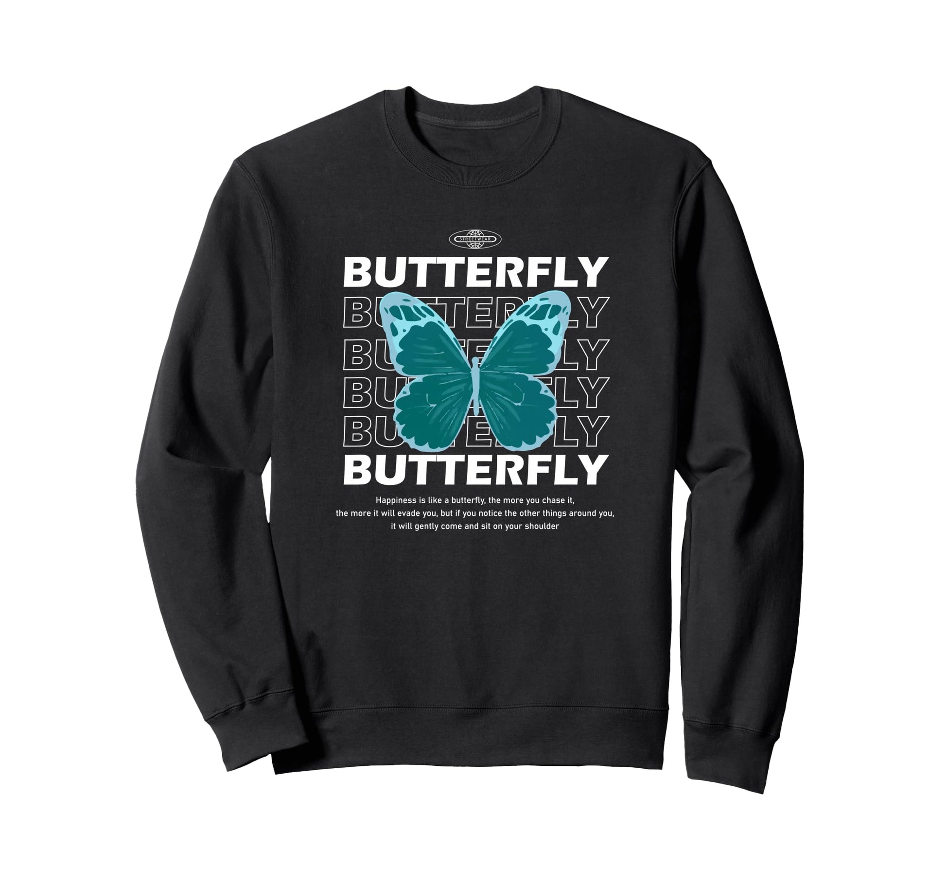 Butterfly Y2K Grunge Aesthetic Sweatshirt - Custom Art Print Unisex - T-Shirt, Sweatshirt, Hoodie