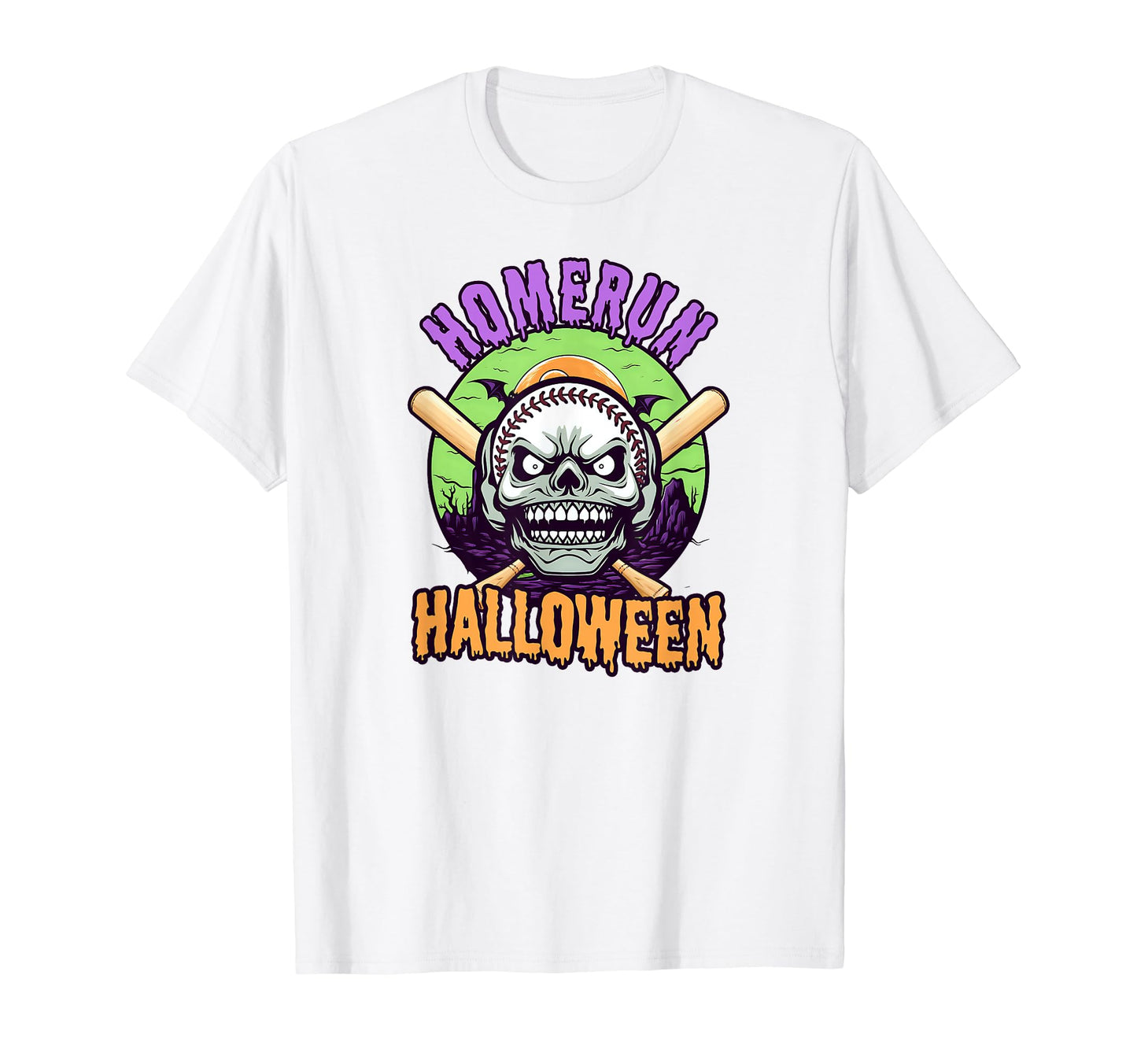 Homerun Baseball Skull Baseball T-Shirt - Casual Everyday Wear for Adults - T-Shirt, Sweatshirt, Hoodie