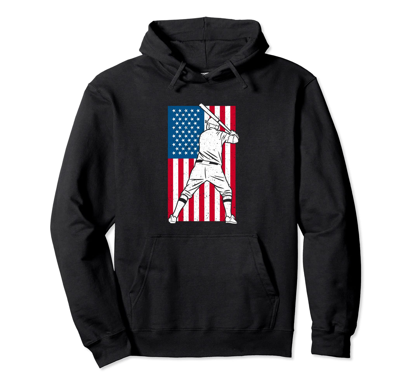 Usa America Flag Baseball Spieler Hoodie - Aesthetic Graphic Men Women - T-Shirt, Sweatshirt, Hoodie