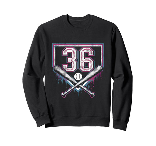 Baseball Home Ice Cream 36Th Sweatshirt - Novelty Apparel for Adults - T-Shirt, Sweatshirt, Hoodie