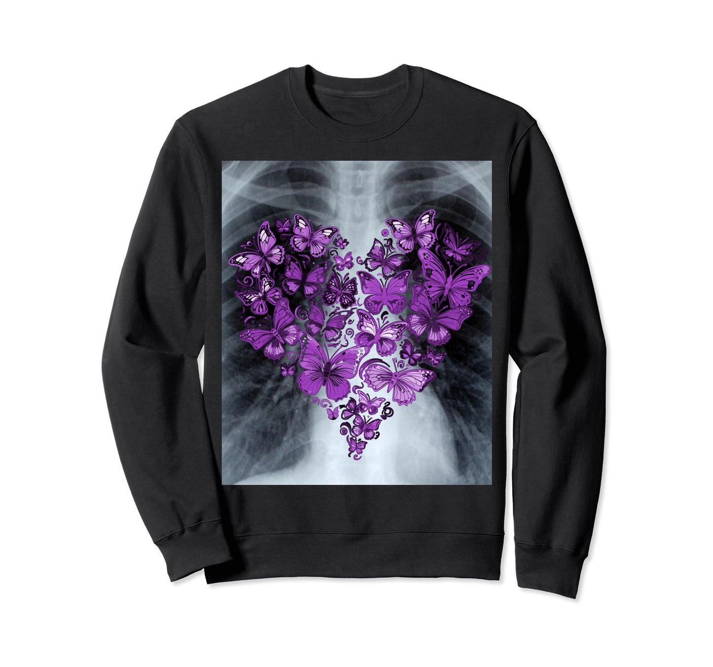 Butterfly Xray Emo Goth Sweatshirt - Custom Art Print Men Women - T-Shirt, Sweatshirt, Hoodie