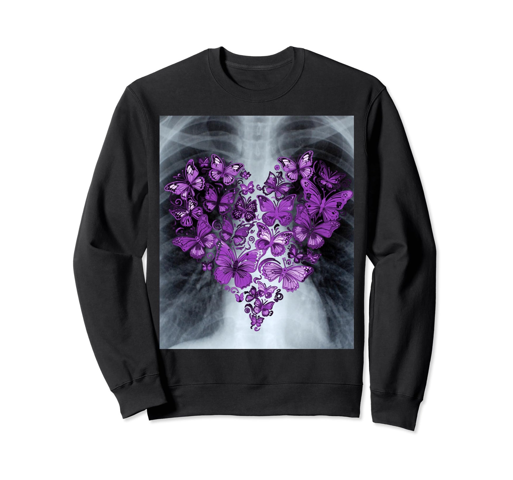 Butterfly Xray Emo Goth Sweatshirt - Custom Art Print Men Women - T-Shirt, Sweatshirt, Hoodie