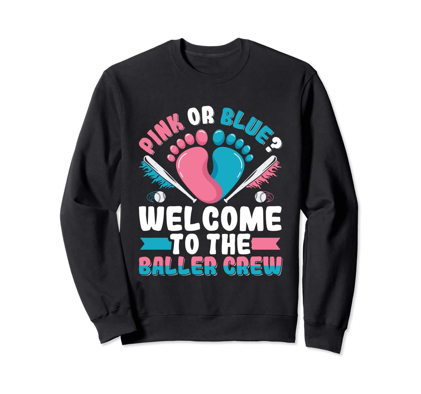 Gender Reveal Baseball Baseball Family Sweatshirt - Novelty Apparel Unisex - T-Shirt, Sweatshirt, Hoodie