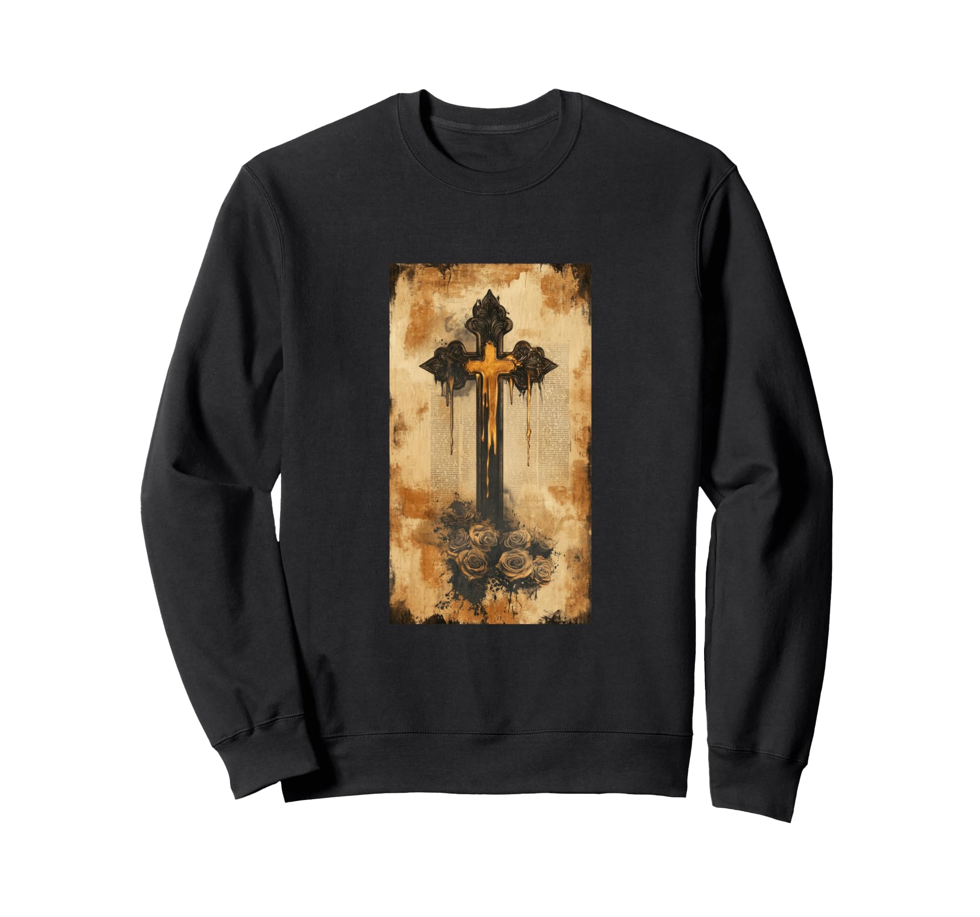 Gothic Cross Grunge Aesthetic Y2K Sweatshirt - Minimalist Print Unisex - T-Shirt, Sweatshirt, Hoodie