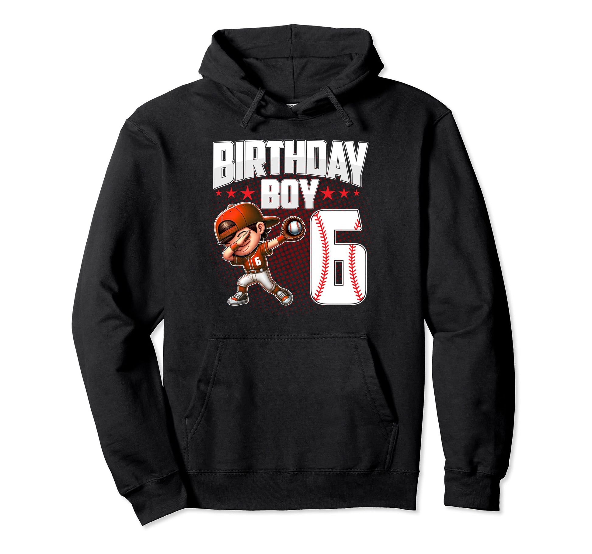 6Th Birthday Baseball Dabbing 6 Years Hoodie - Custom Art Print Men Women - T-Shirt, Sweatshirt, Hoodie