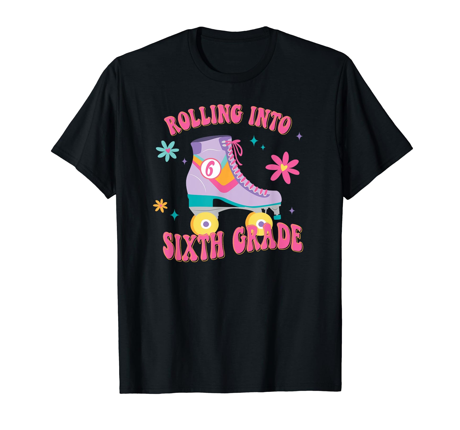 Rolling Into Sixth Grade Roller Skate T-Shirt - Fun Novelty Design Unisex - T-Shirt, Sweatshirt, Hoodie