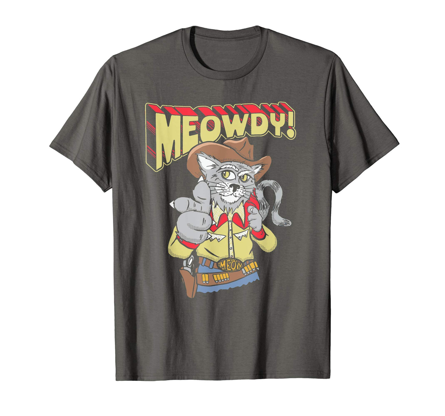 Meowy Partner Funny Cowboy Cat Western T-Shirt - Unique Graphic Unisex - T-Shirt, Sweatshirt, Hoodie