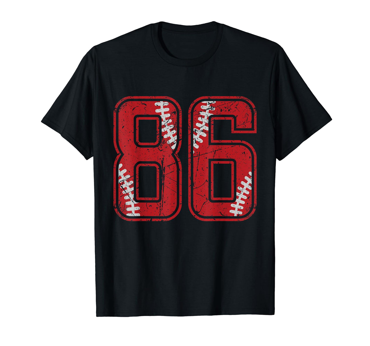 Number 86 Distressed Baseball T-Shirt - Aesthetic Graphic for Adults - T-Shirt, Sweatshirt, Hoodie