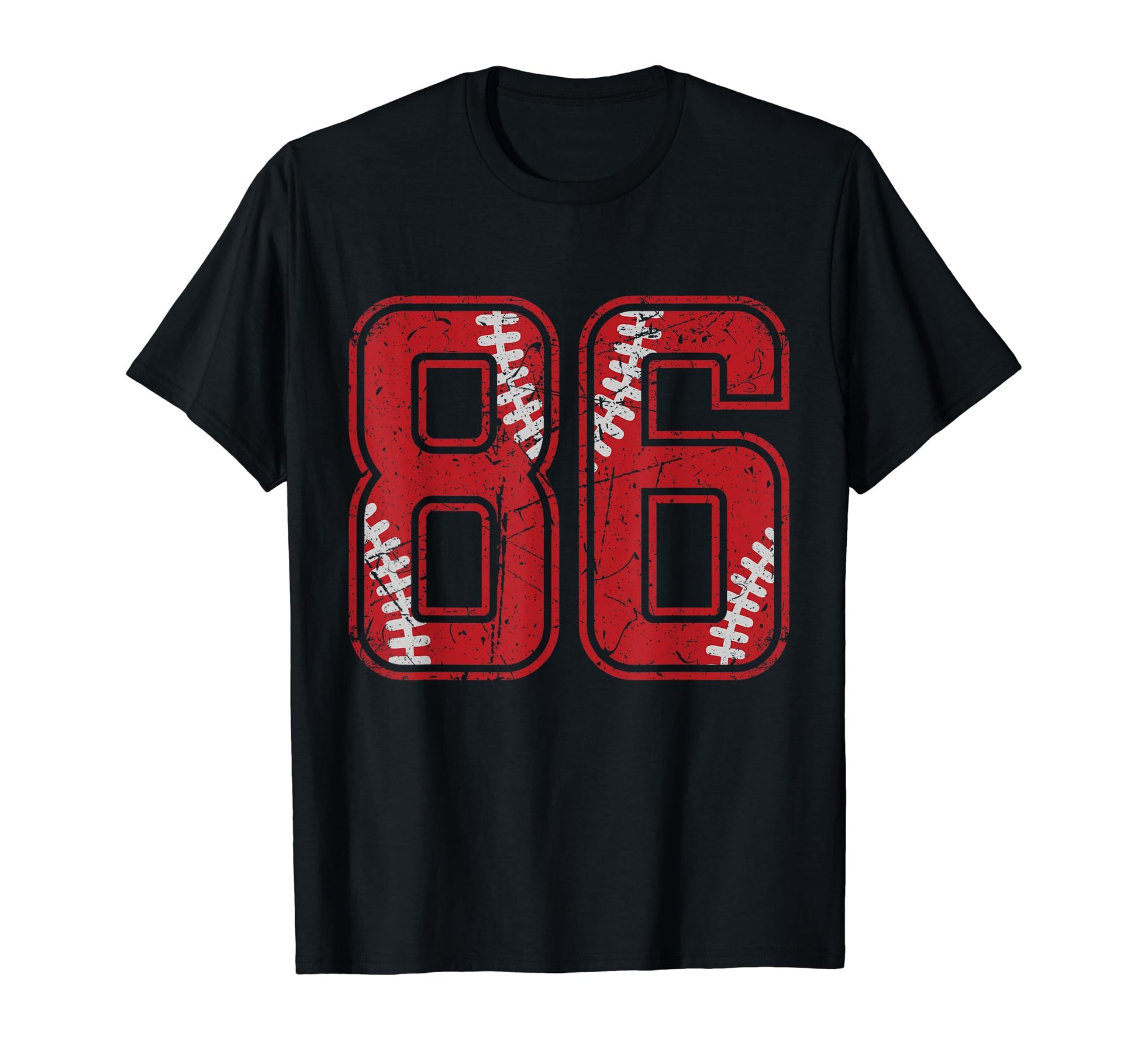 Number 86 Distressed Baseball T-Shirt - Aesthetic Graphic for Adults - T-Shirt, Sweatshirt, Hoodie