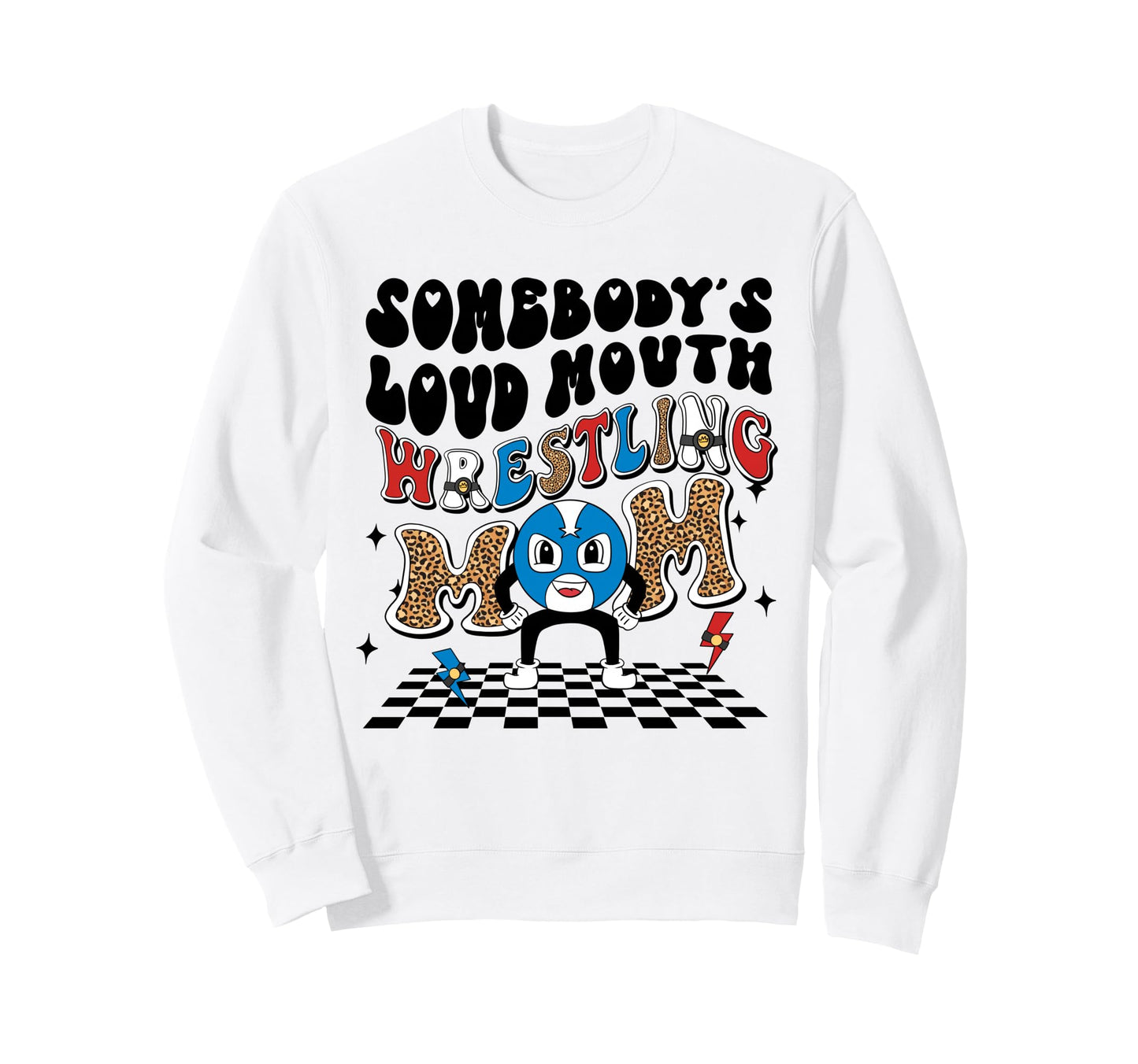 Wrestling Mom Leopard Sports Sweatshirt - Streetwear Style Unisex - T-Shirt, Sweatshirt, Hoodie