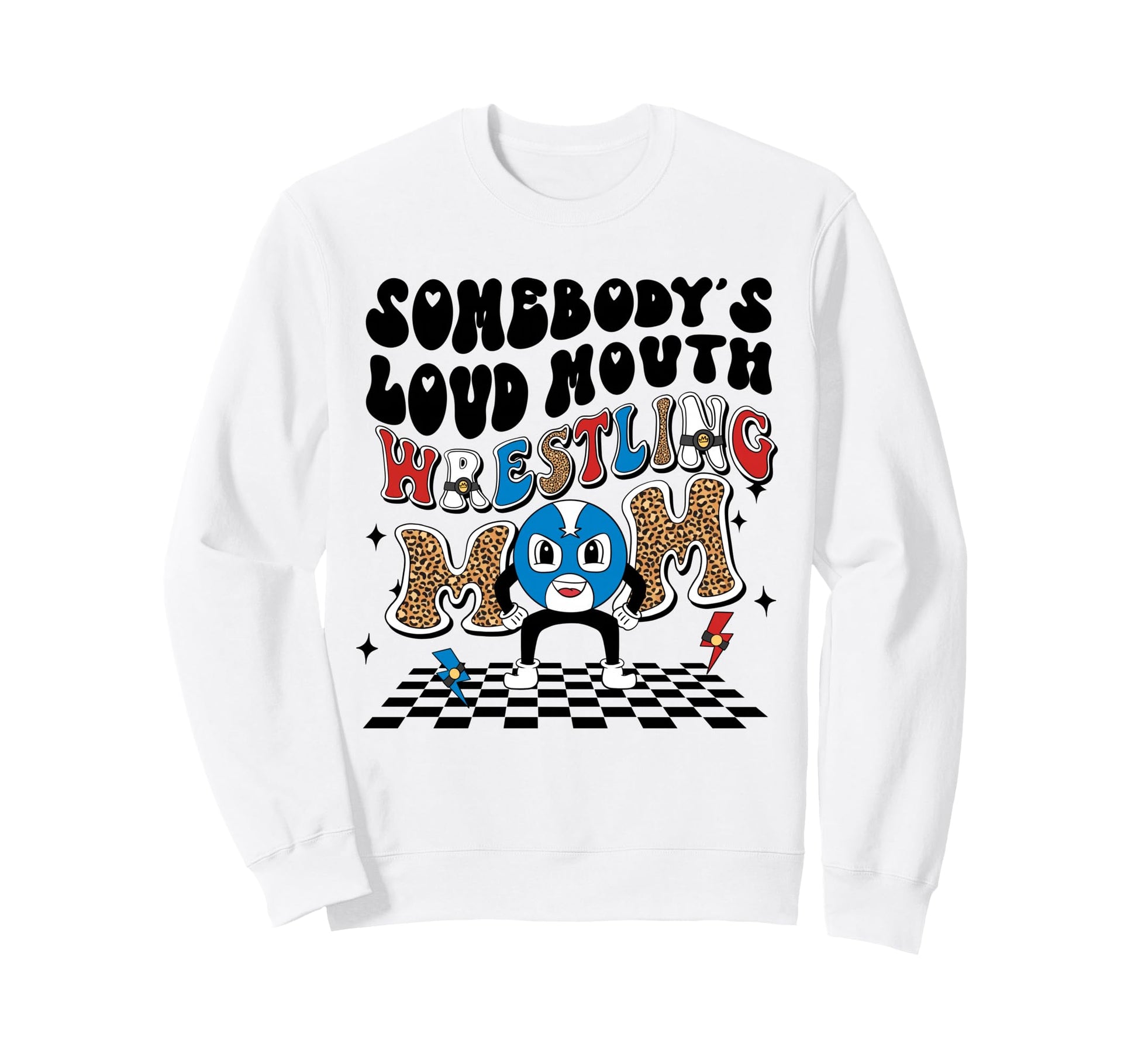 Wrestling Mom Leopard Sports Sweatshirt - Streetwear Style Unisex - T-Shirt, Sweatshirt, Hoodie