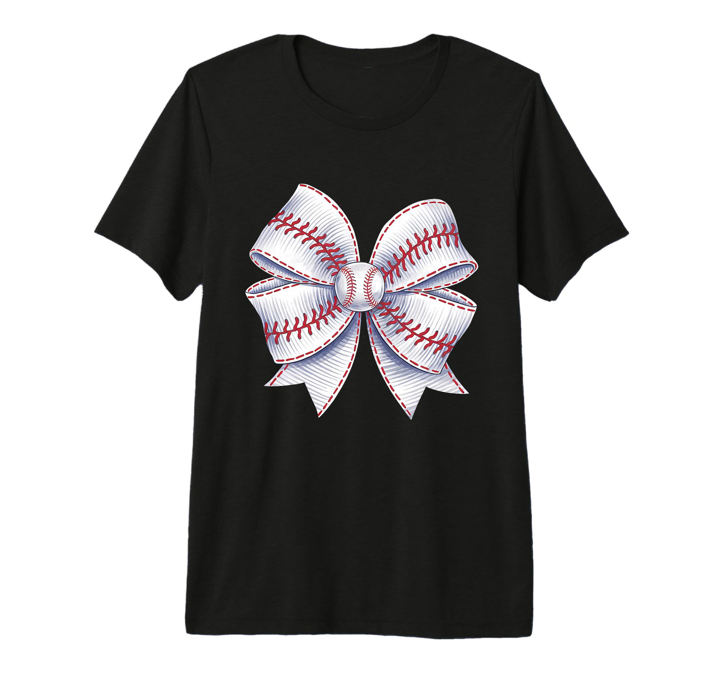 Baseball Coquette Bow Baseball Mom Tri T-Shirt - Novelty Apparel Men Women - T-Shirt, Sweatshirt, Hoodie