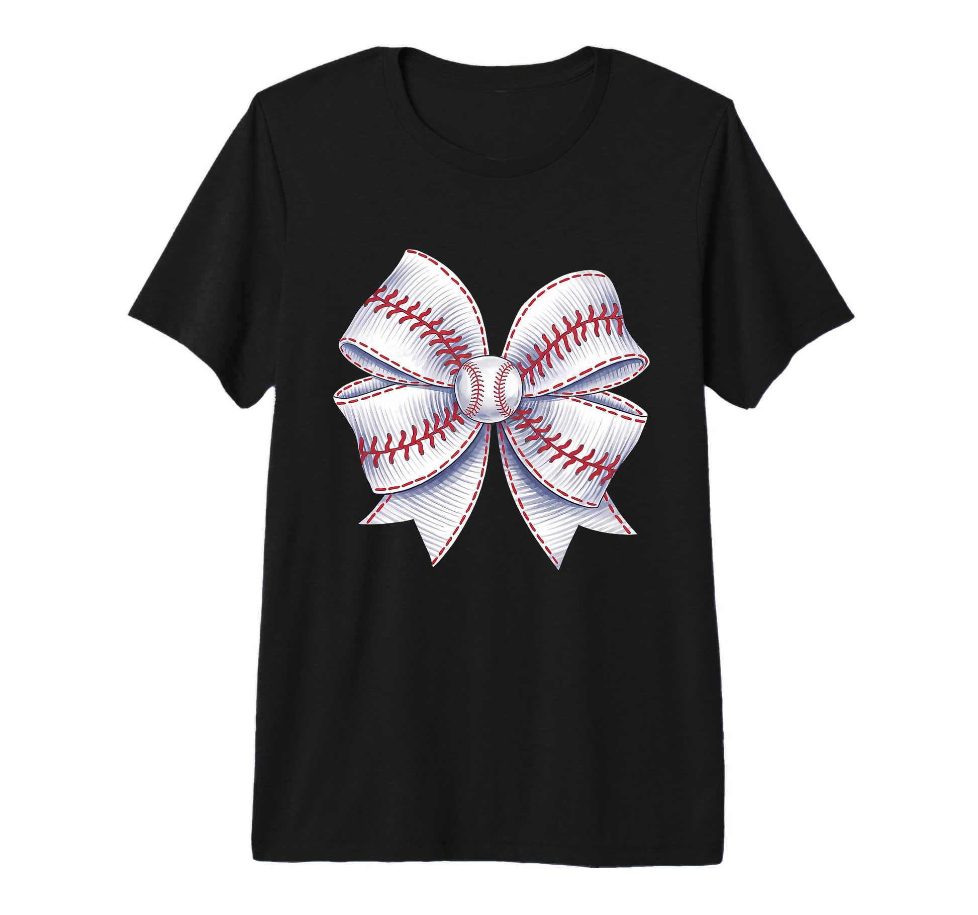Baseball Coquette Bow Baseball Mom Tri T-Shirt - Novelty Apparel Men Women - T-Shirt, Sweatshirt, Hoodie