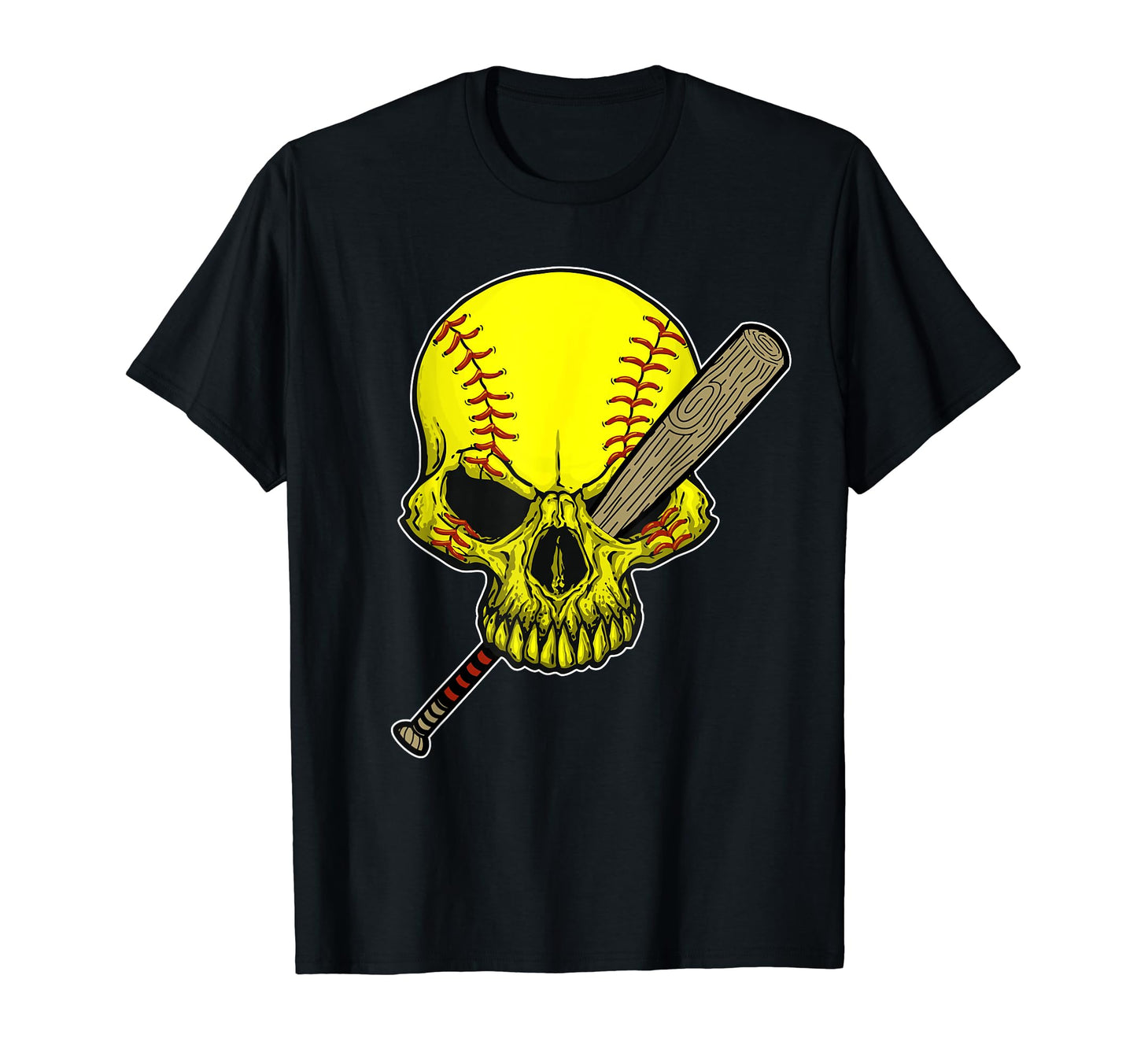 Funny Baseball Player Skull Baseball T-Shirt - Custom Art Print Men Women - T-Shirt, Sweatshirt, Hoodie