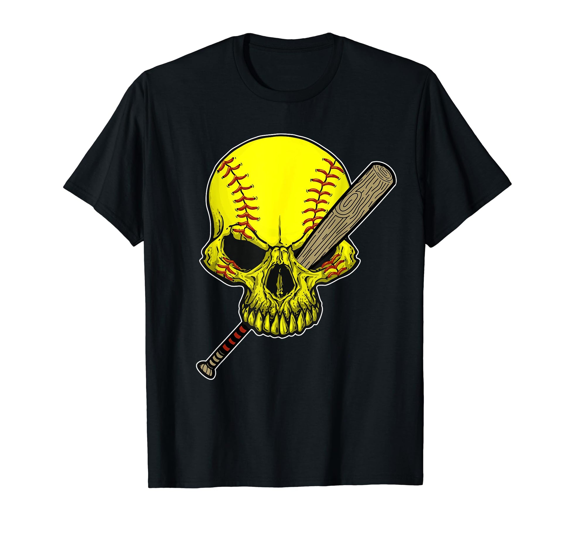 Funny Baseball Player Skull Baseball T-Shirt - Custom Art Print Men Women - T-Shirt, Sweatshirt, Hoodie