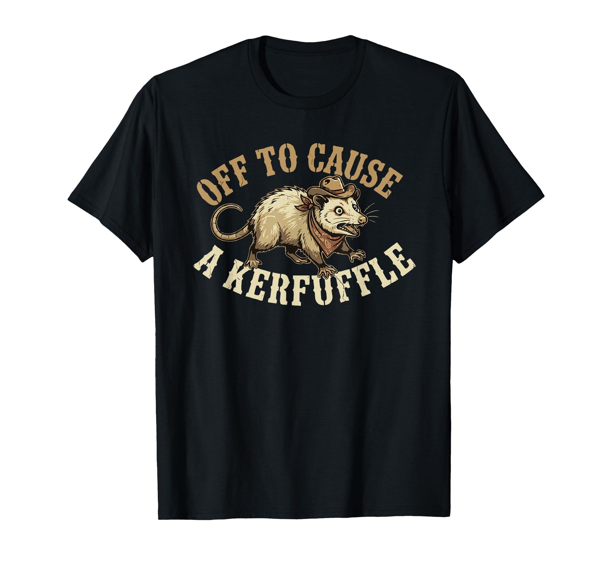 Off To Cause Kerfuffle Funny Cowboy T-Shirt - Minimalist Print Men Women - T-Shirt, Sweatshirt, Hoodie