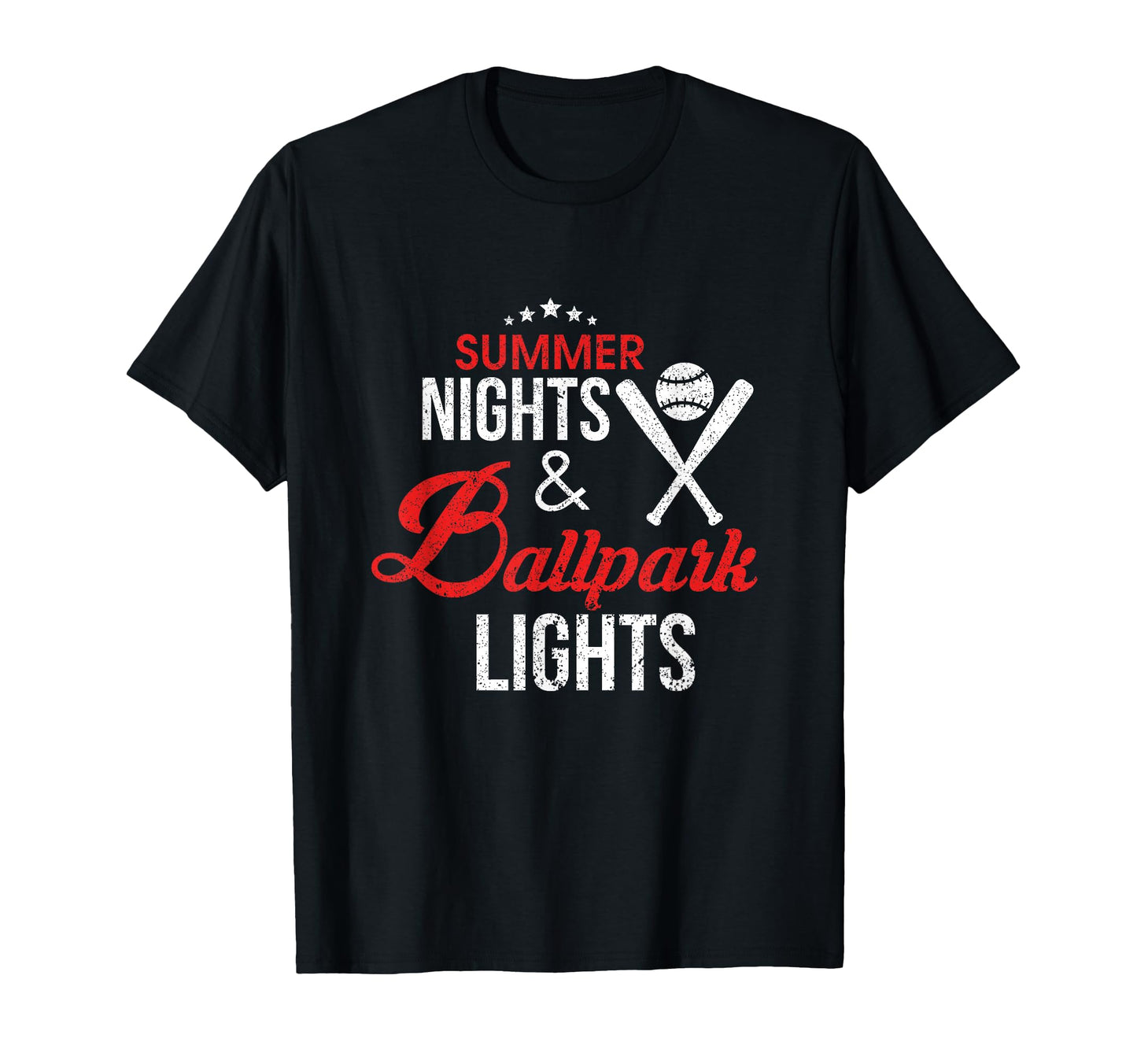 Summer Nights Ballpark Lights T-Shirt - Minimalist Print for Adults - T-Shirt, Sweatshirt, Hoodie
