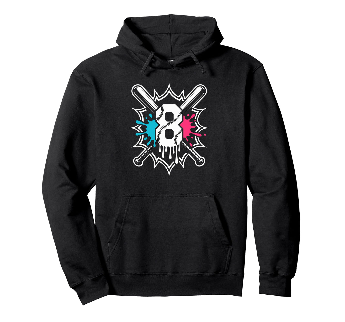 Eight Year Old Baseball Celebration Hoodie - Novelty Apparel for Adults - T-Shirt, Sweatshirt, Hoodie