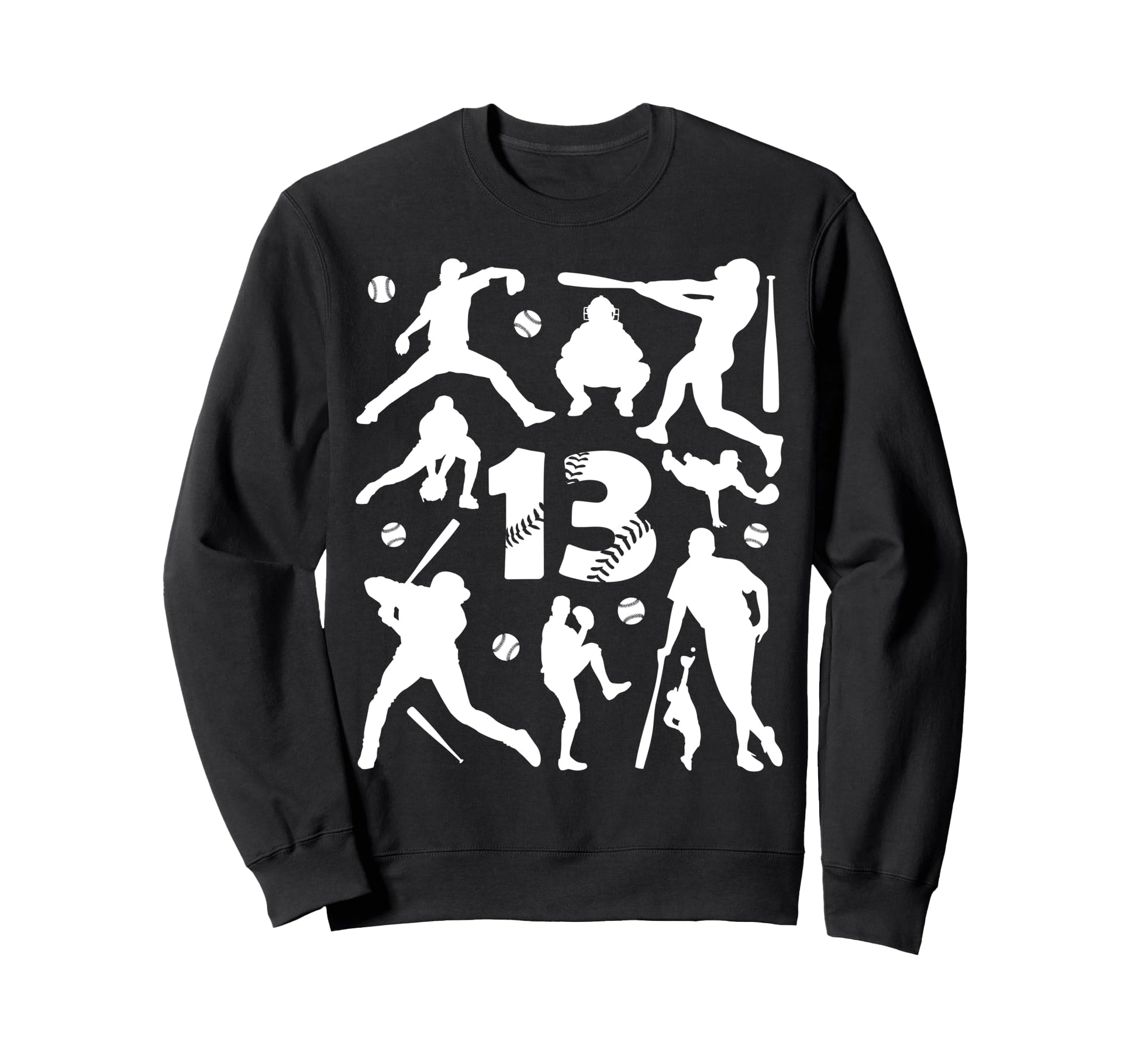 Number 13 Years Baseball 13Th Birthday Sweatshirt - Graphic Print Men Women - T-Shirt, Sweatshirt, Hoodie