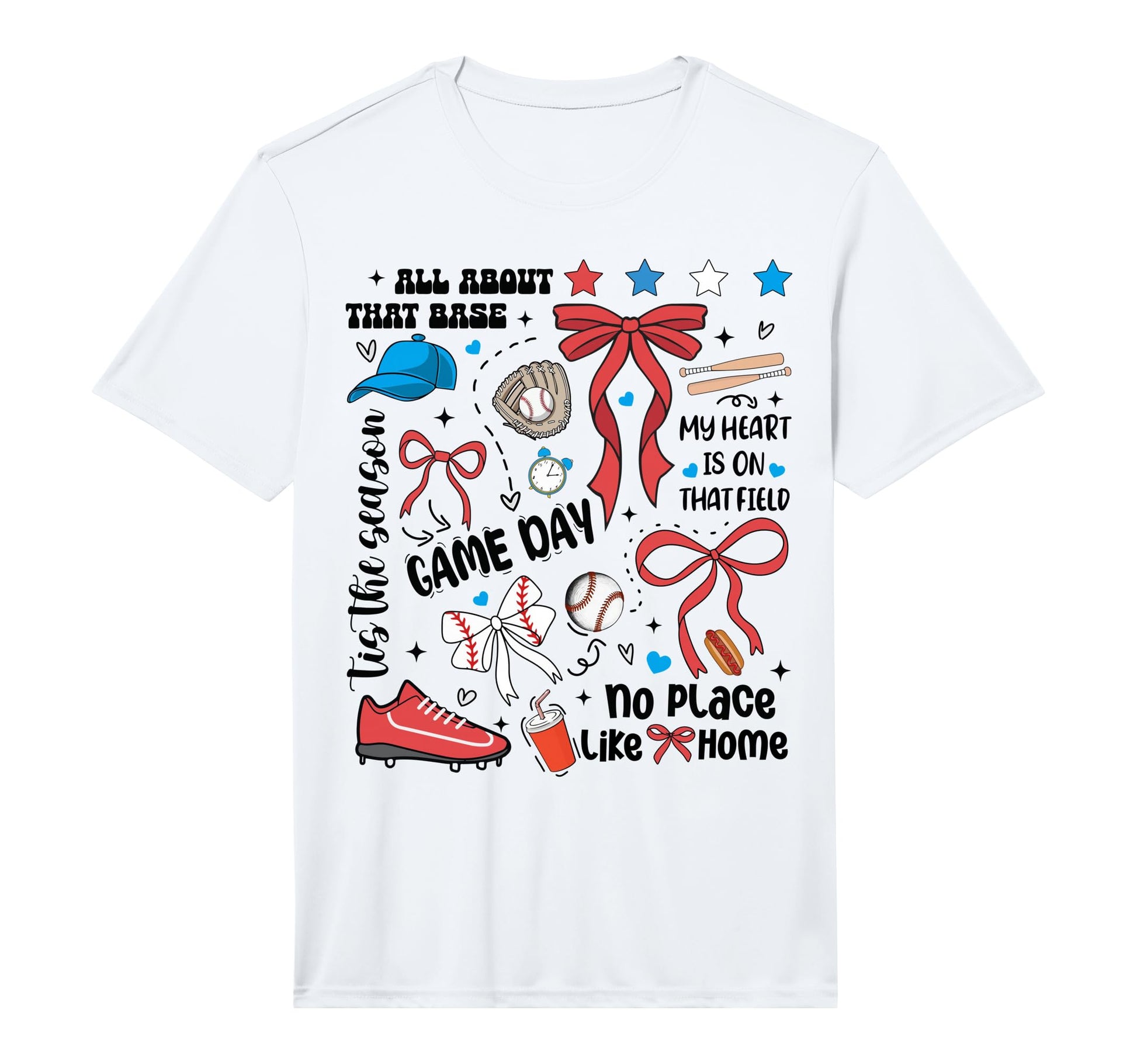 Baseball Coquette Bow Baseball Mom Game T-Shirt - Aesthetic Graphic Unisex - T-Shirt, Sweatshirt, Hoodie