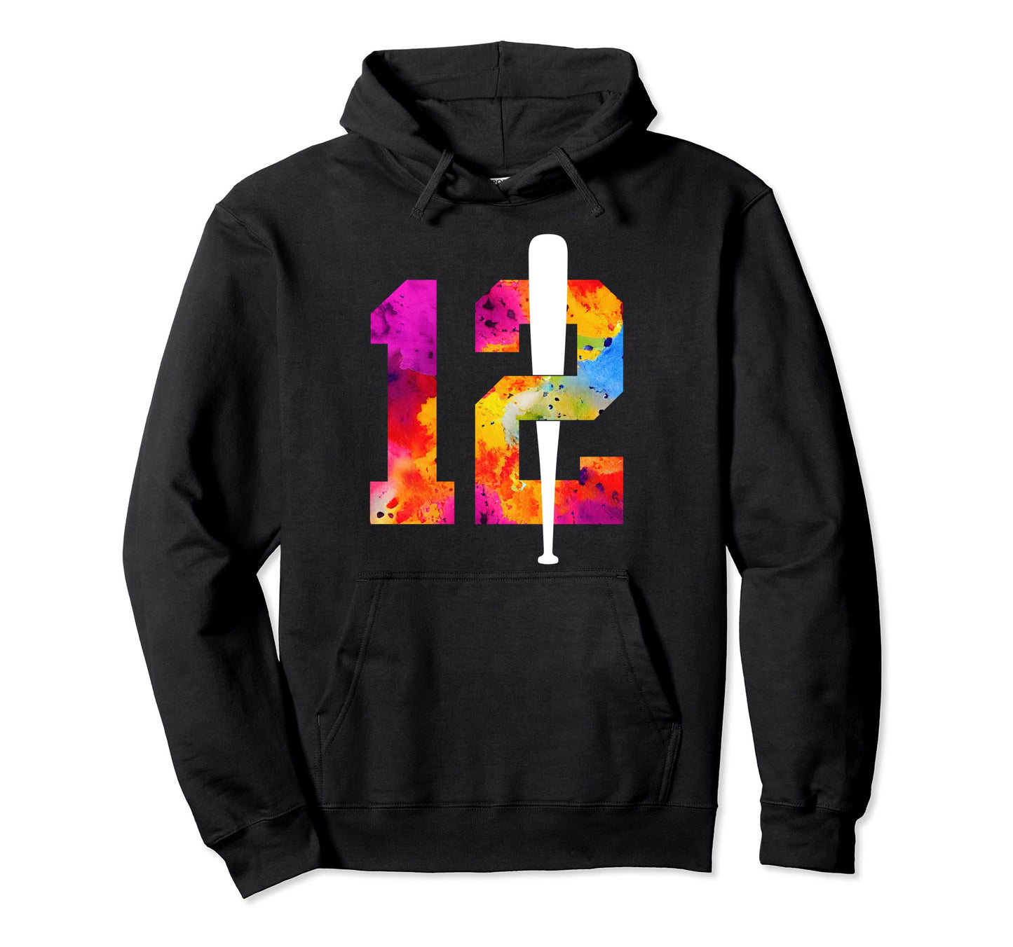 Number 12 Years Baseball 12Th Birthday Hoodie - Unique Graphic for Adults - T-Shirt, Sweatshirt, Hoodie