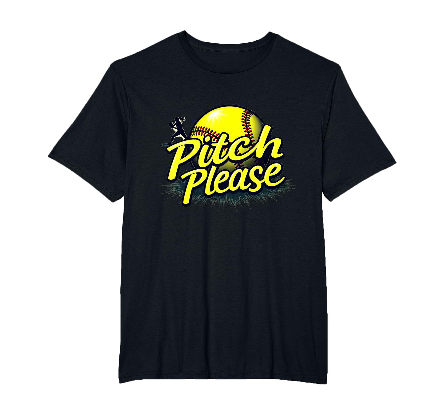 Pitch Please Softball Sassy Athlete Mens T-Shirt - Trendy Graphic Unisex - T-Shirt, Sweatshirt, Hoodie