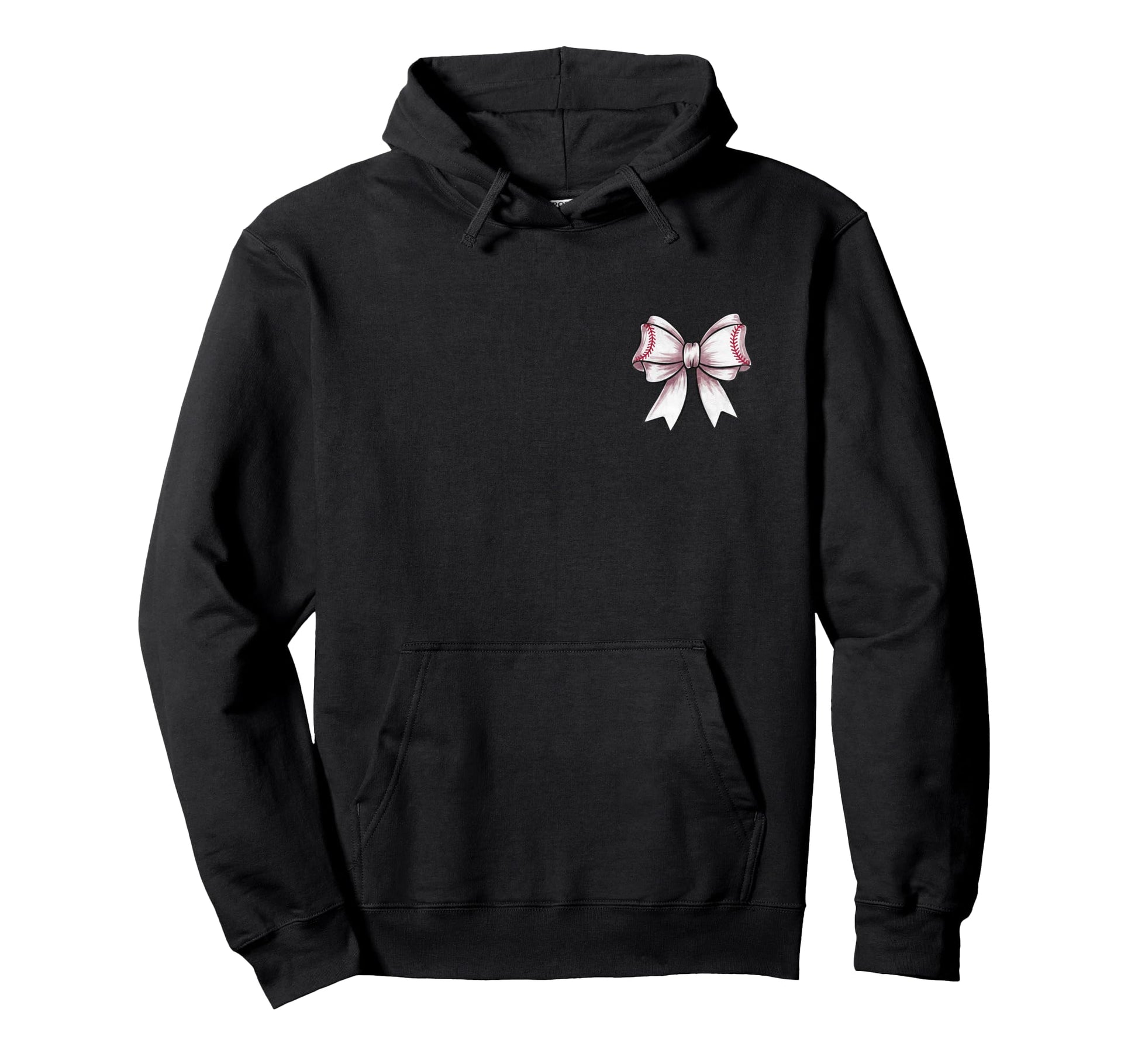 Baseball Bow Game Day Coquette Hoodie - Casual Everyday Wear Men Women - T-Shirt, Sweatshirt, Hoodie