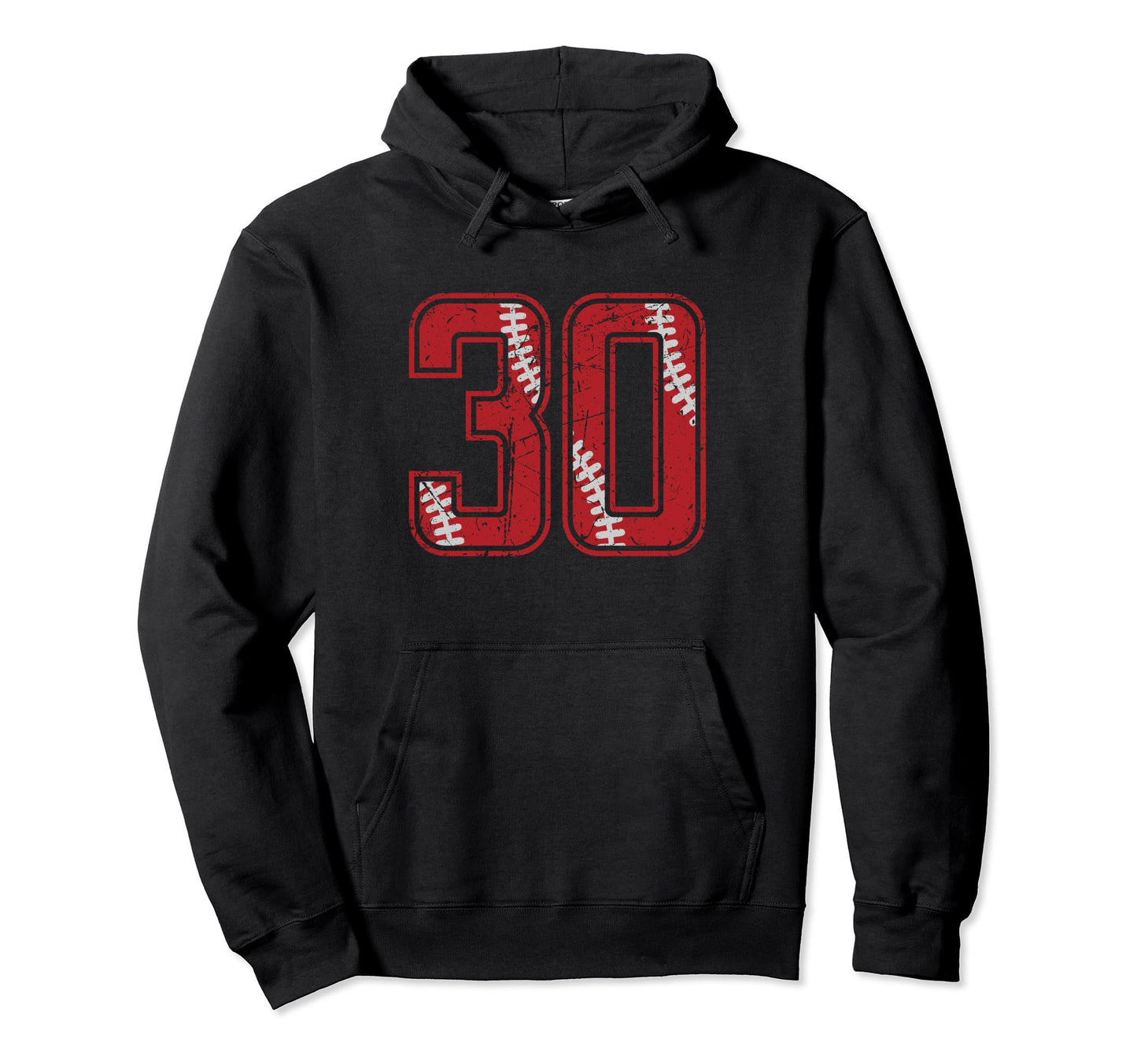 Number 30 Distressed Baseball Jersey Hoodie - Trendy Graphic Men Women - T-Shirt, Sweatshirt, Hoodie
