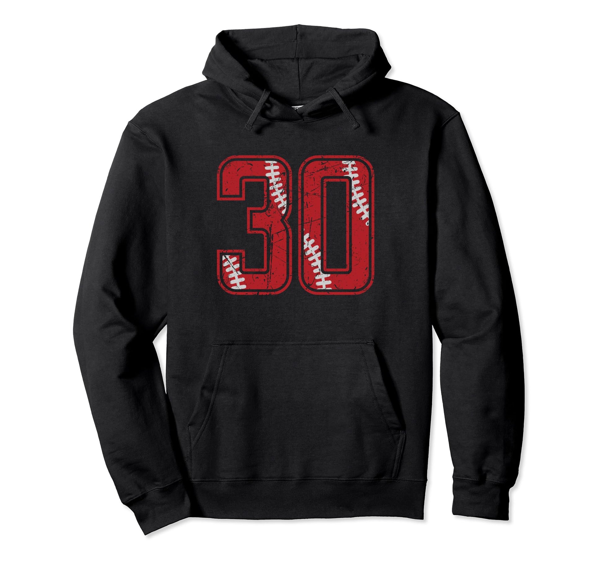 Number 30 Distressed Baseball Jersey Hoodie - Trendy Graphic Men Women - T-Shirt, Sweatshirt, Hoodie