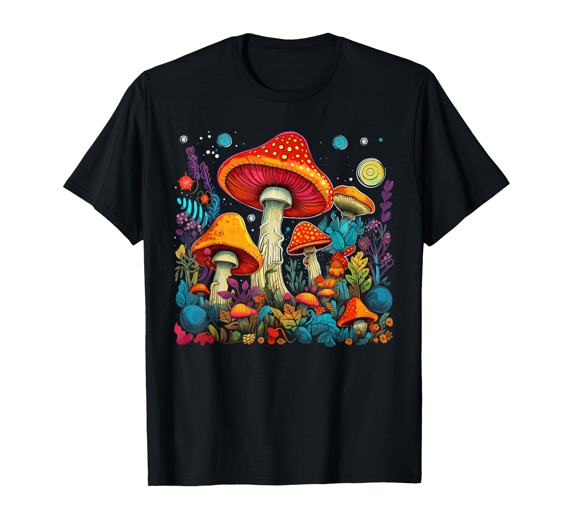 Hippie Mushrooms Psychedelic Forest T-Shirt - Minimalist Print Unisex - T-Shirt, Sweatshirt, Hoodie