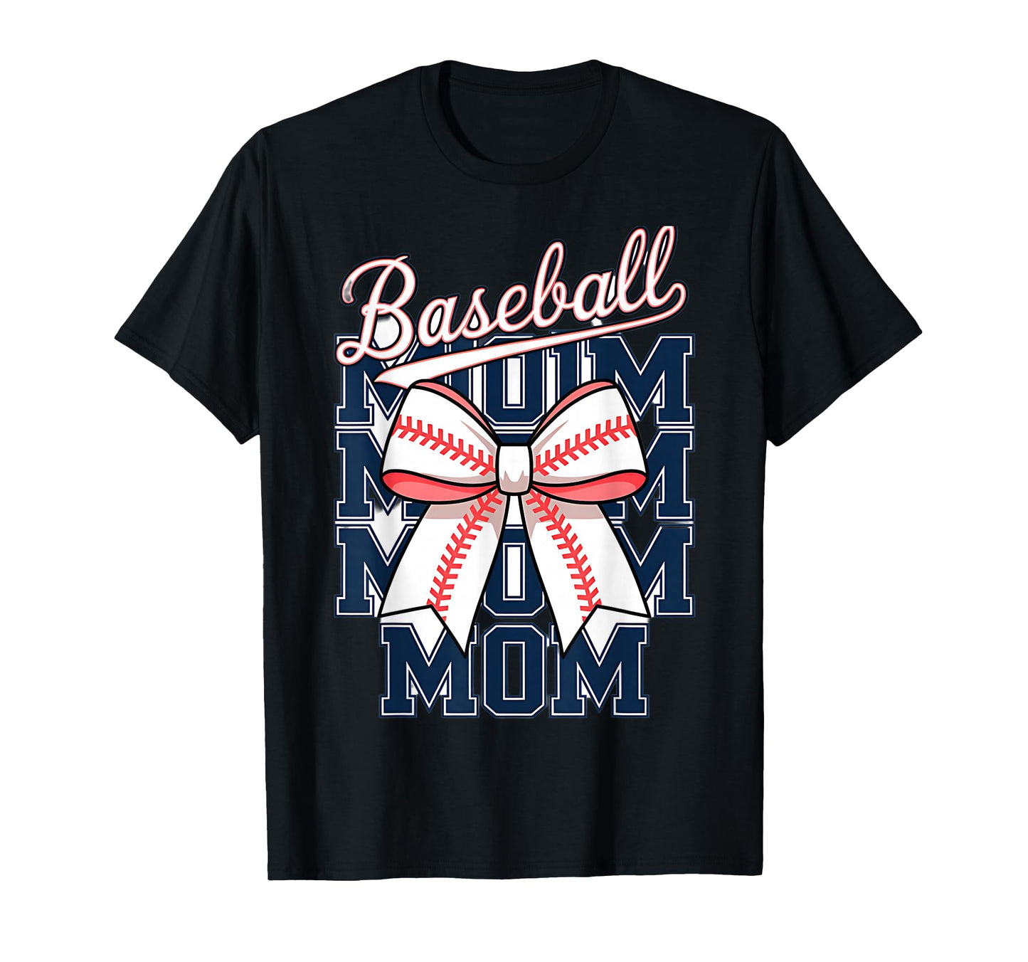 Baseball Mom Coquette Bow T-Shirt - Aesthetic Graphic for Adults - T-Shirt, Sweatshirt, Hoodie