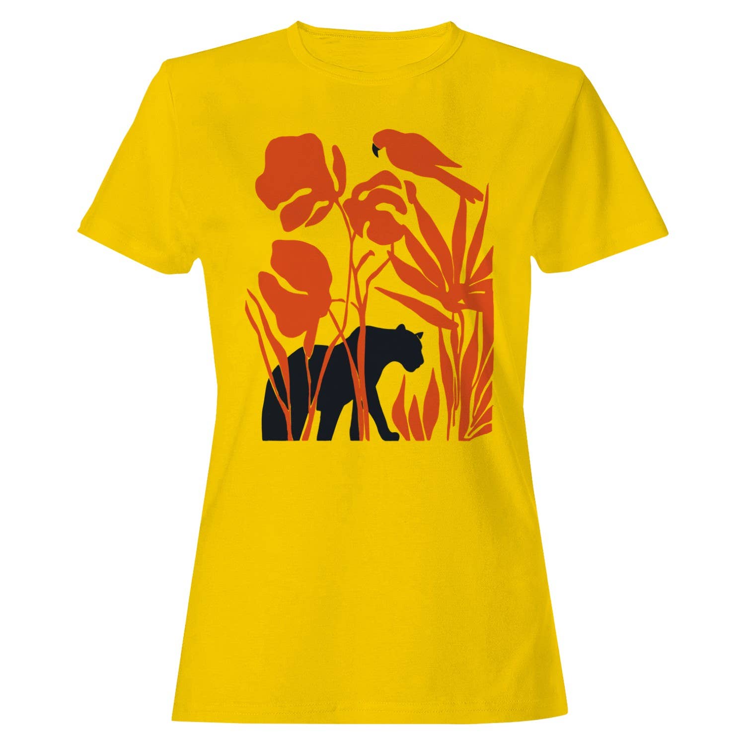 Women's Jungle Panther Parrot Silhouette - Adult & Kids T-Shirts, Sweatshirts & Hoodies apparel design preview 1