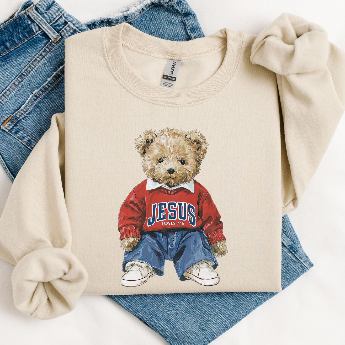 Jesus Teddy Bear Graphic - Adult & Kids T-Shirts, Sweatshirts & Hoodies apparel design preview 1