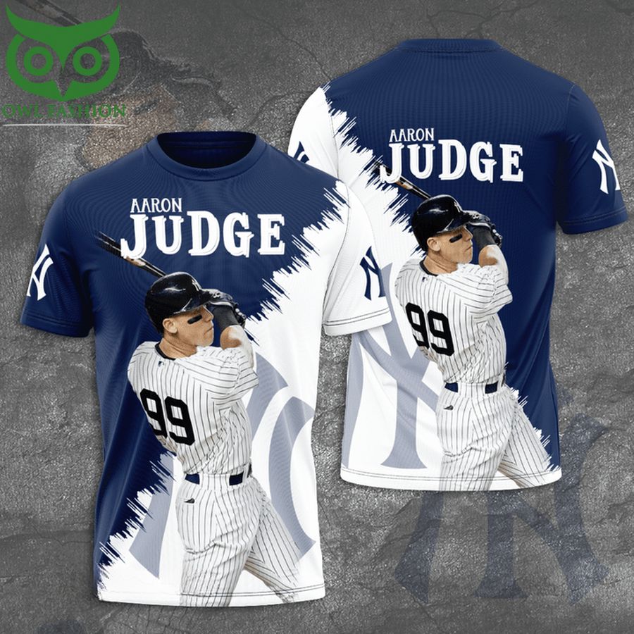 New York Yankees MLB Aaron Judge White Blue 3D - Adult & Kids T-Shirts, Sweatshirts & Hoodies apparel design preview 1