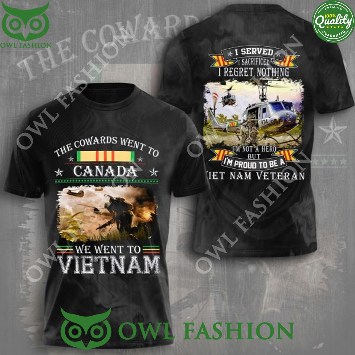 The Cowards went to Canada We Vietnam Served - Adult & Kids T-Shirts, Sweatshirts & Hoodies apparel design preview 1