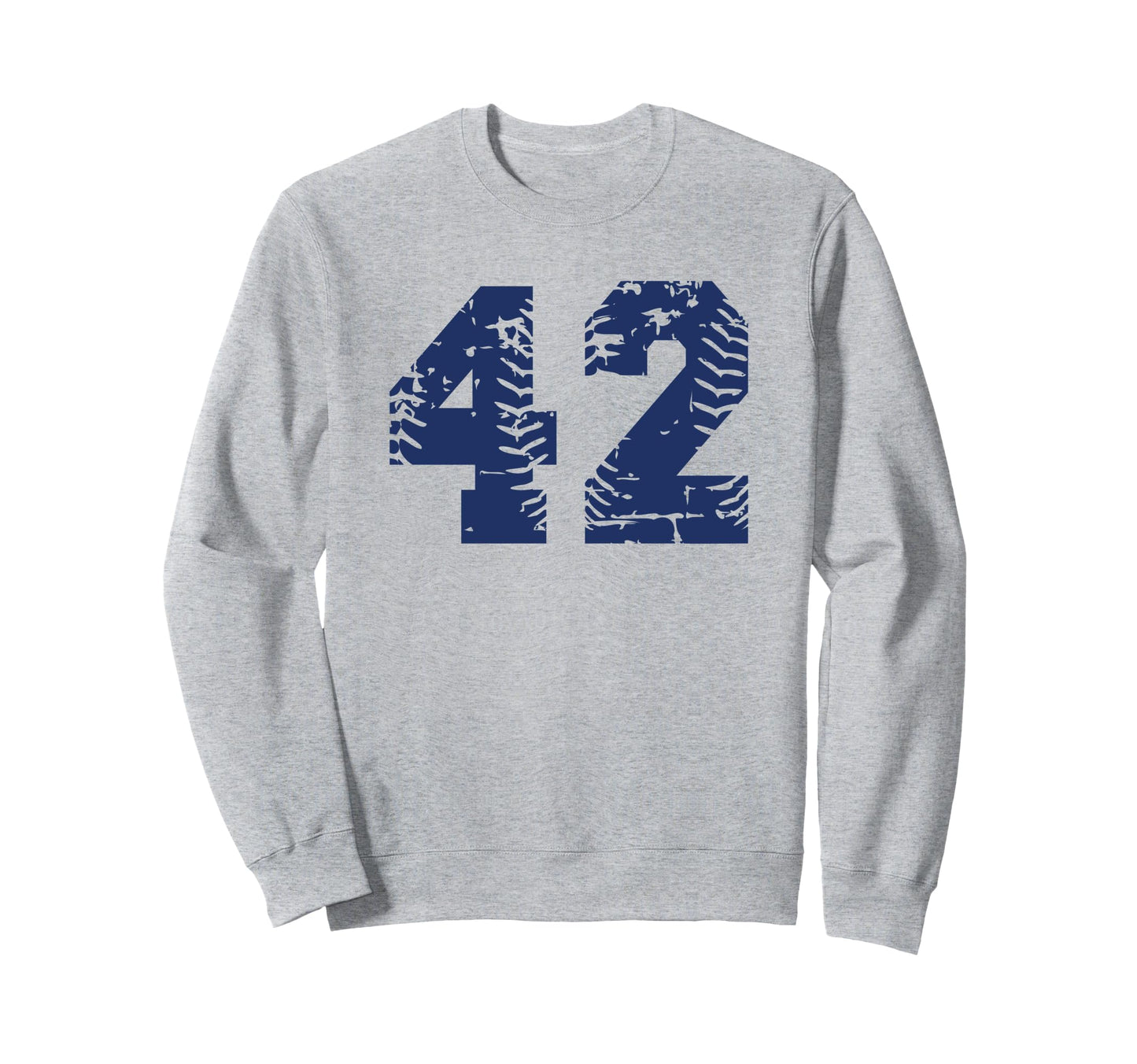 Number 42 Baseball Softball Blue Varsity Sweatshirt - Graphic Print Unisex - T-Shirt, Sweatshirt, Hoodie
