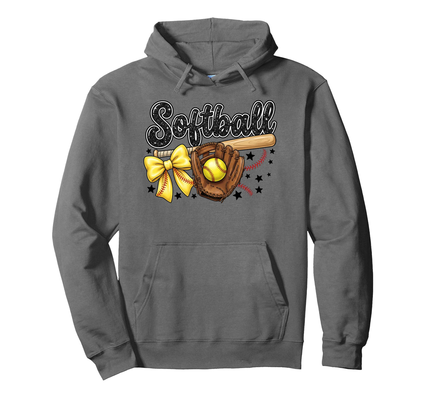 Softball Coquette Bow Game Day Hoodie - Minimalist Print Men Women - T-Shirt, Sweatshirt, Hoodie