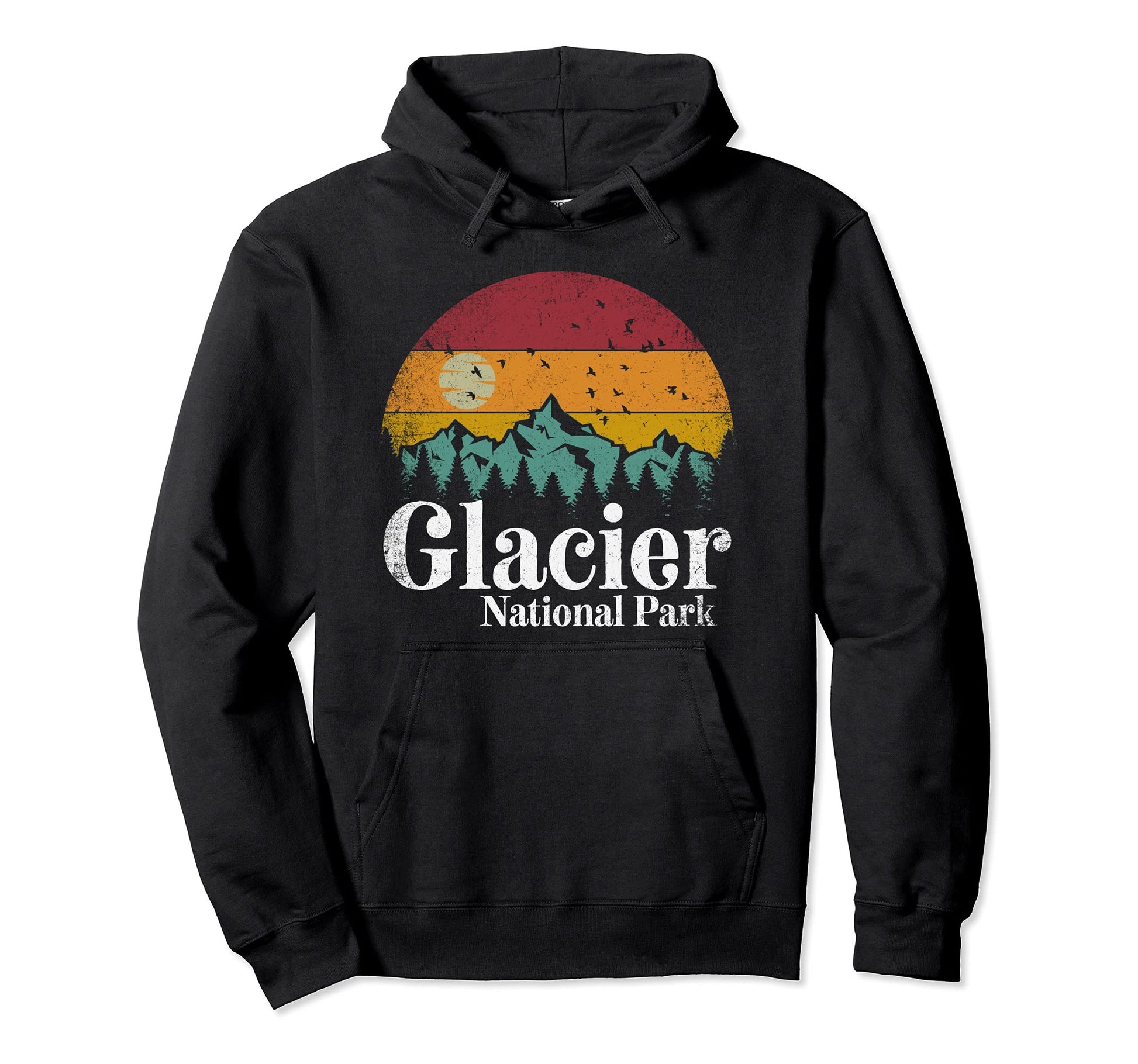 Glacier National Park Hiking Camping Hoodie - Aesthetic Graphic Men Women - T-Shirt, Sweatshirt, Hoodie