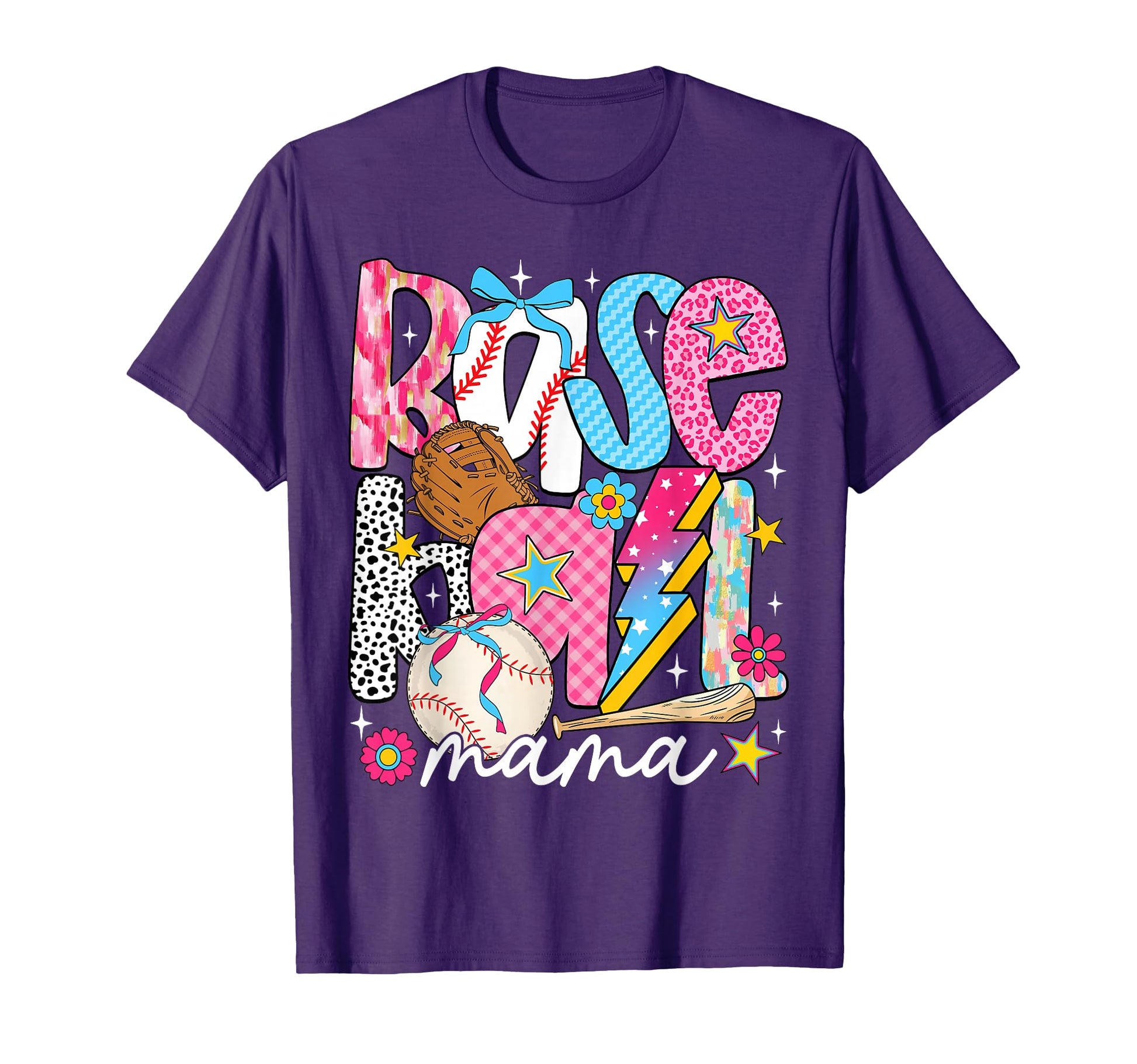 Baseball Mama Coquette Bow Game Day T-Shirt - Custom Art Print for Adults - T-Shirt, Sweatshirt, Hoodie