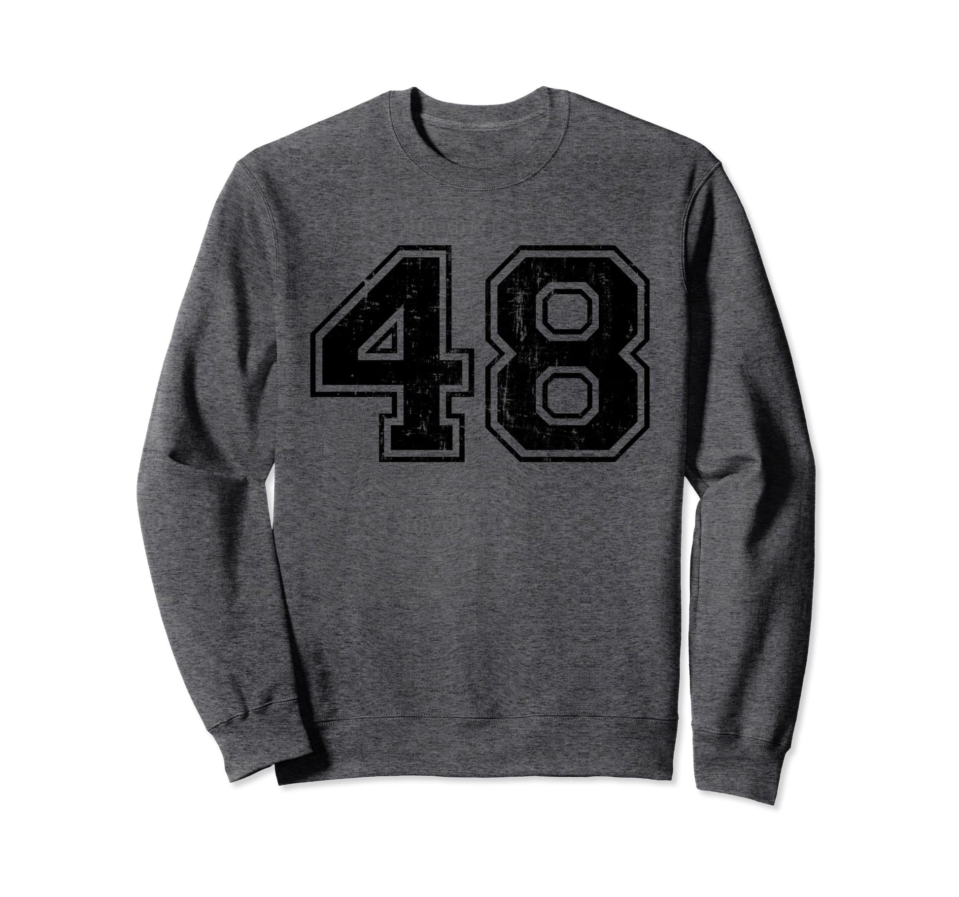 Number 48 Varsity Distressed Sweatshirt - Streetwear Style for Adults - T-Shirt, Sweatshirt, Hoodie