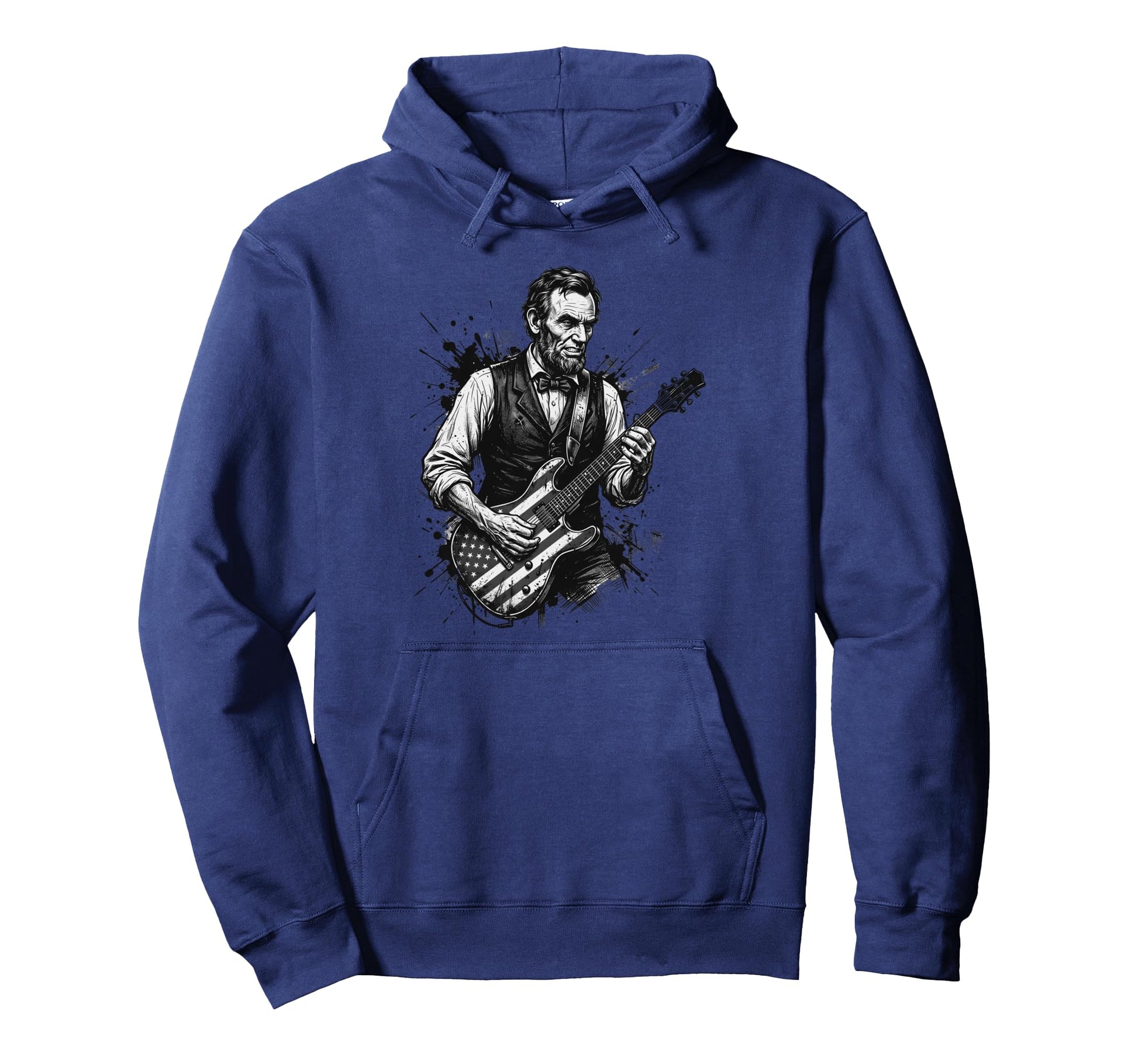 Funny Abraham Lincoln Playing Hoodie - Casual Everyday Wear Men Women - T-Shirt, Sweatshirt, Hoodie