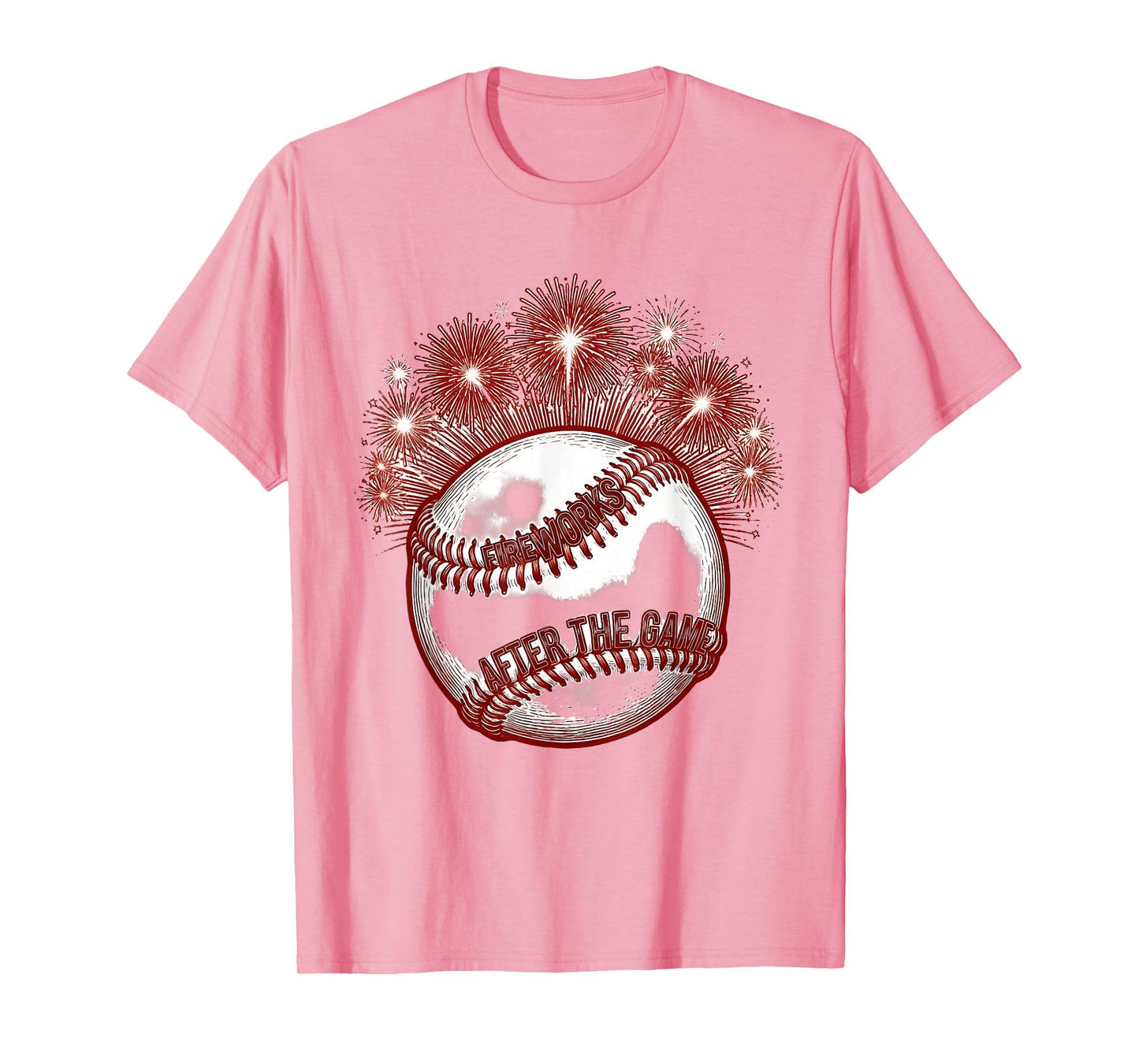 4Th July Baseball Fireworks After Game T-Shirt - Graphic Print Unisex - T-Shirt, Sweatshirt, Hoodie