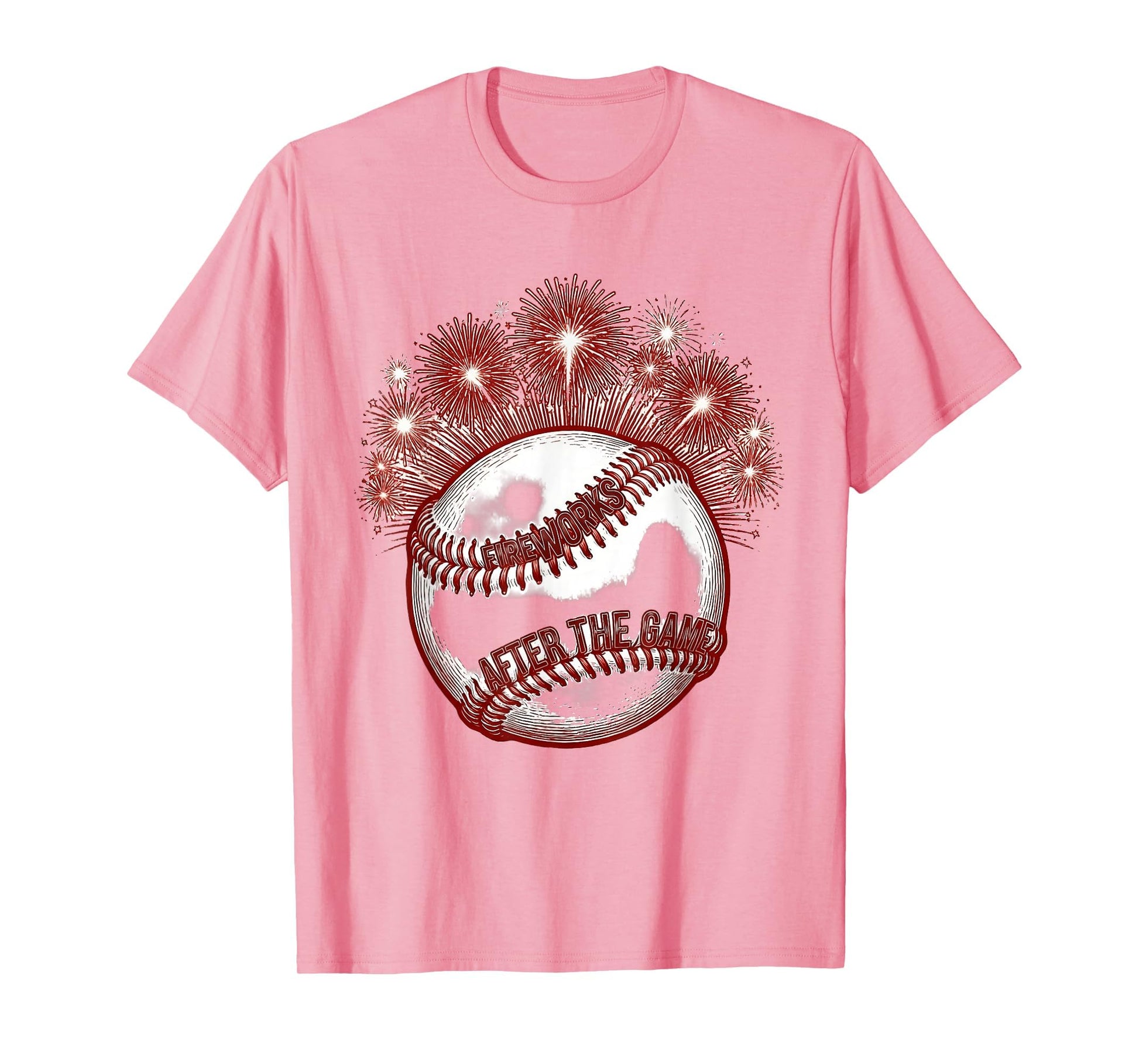 4Th July Baseball Fireworks After Game T-Shirt - Graphic Print Unisex - T-Shirt, Sweatshirt, Hoodie