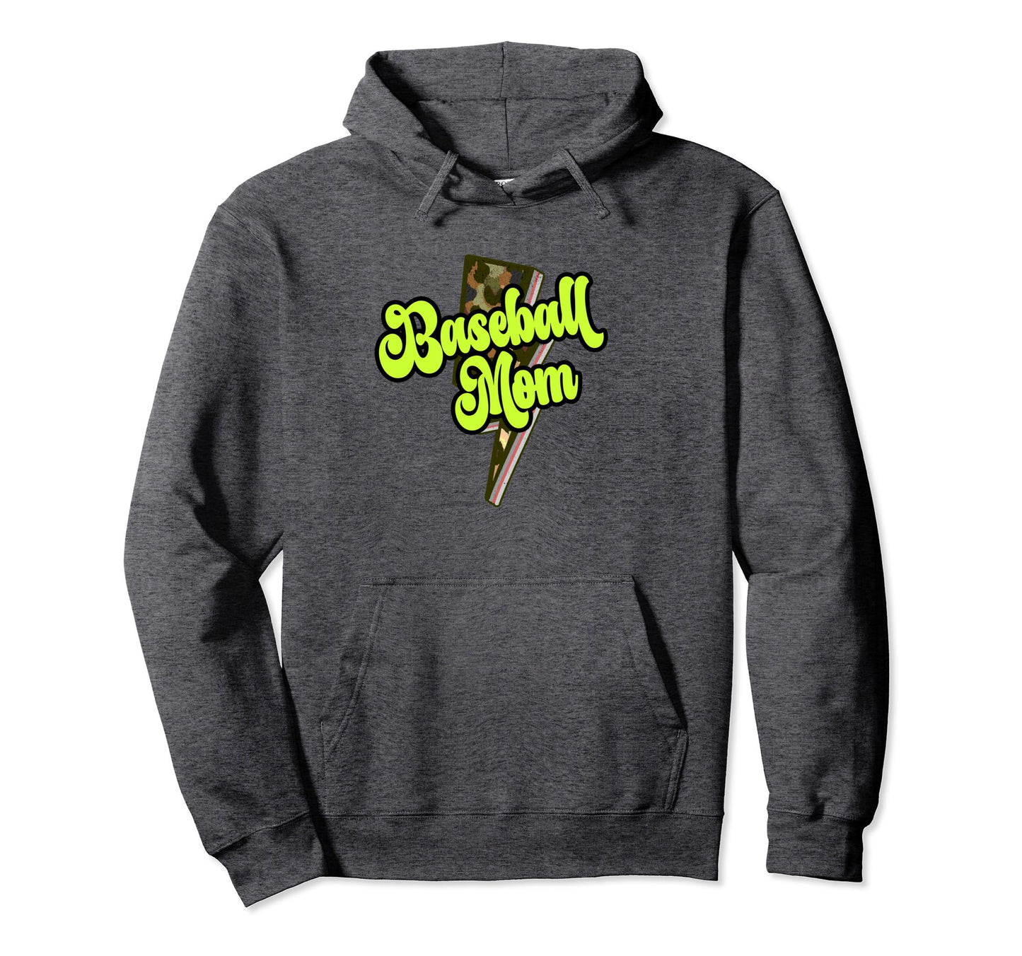 Baseball Mom Leopard Bolt Thunder Hoodie - Aesthetic Graphic for Adults - T-Shirt, Sweatshirt, Hoodie