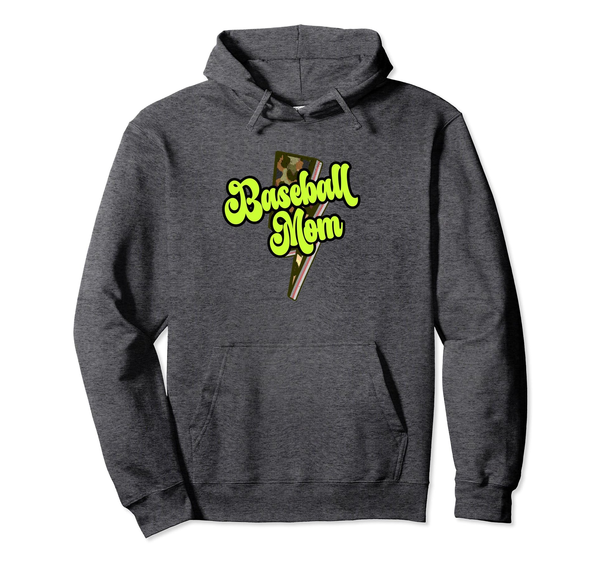 Baseball Mom Leopard Bolt Thunder Hoodie - Aesthetic Graphic for Adults - T-Shirt, Sweatshirt, Hoodie