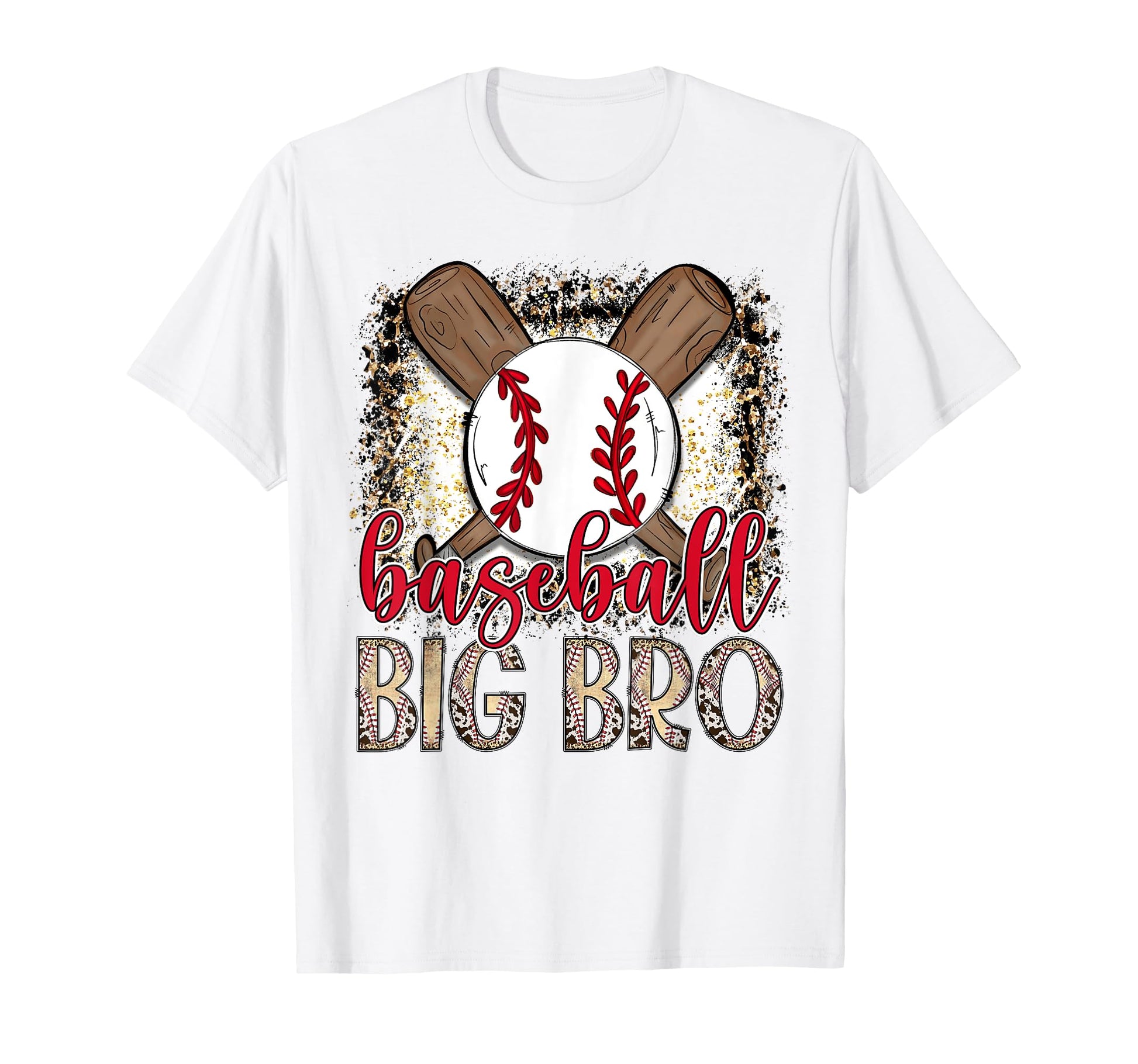 Baseball Big Bro Leopard Proud Ball T-Shirt - Novelty Apparel for Adults - T-Shirt, Sweatshirt, Hoodie