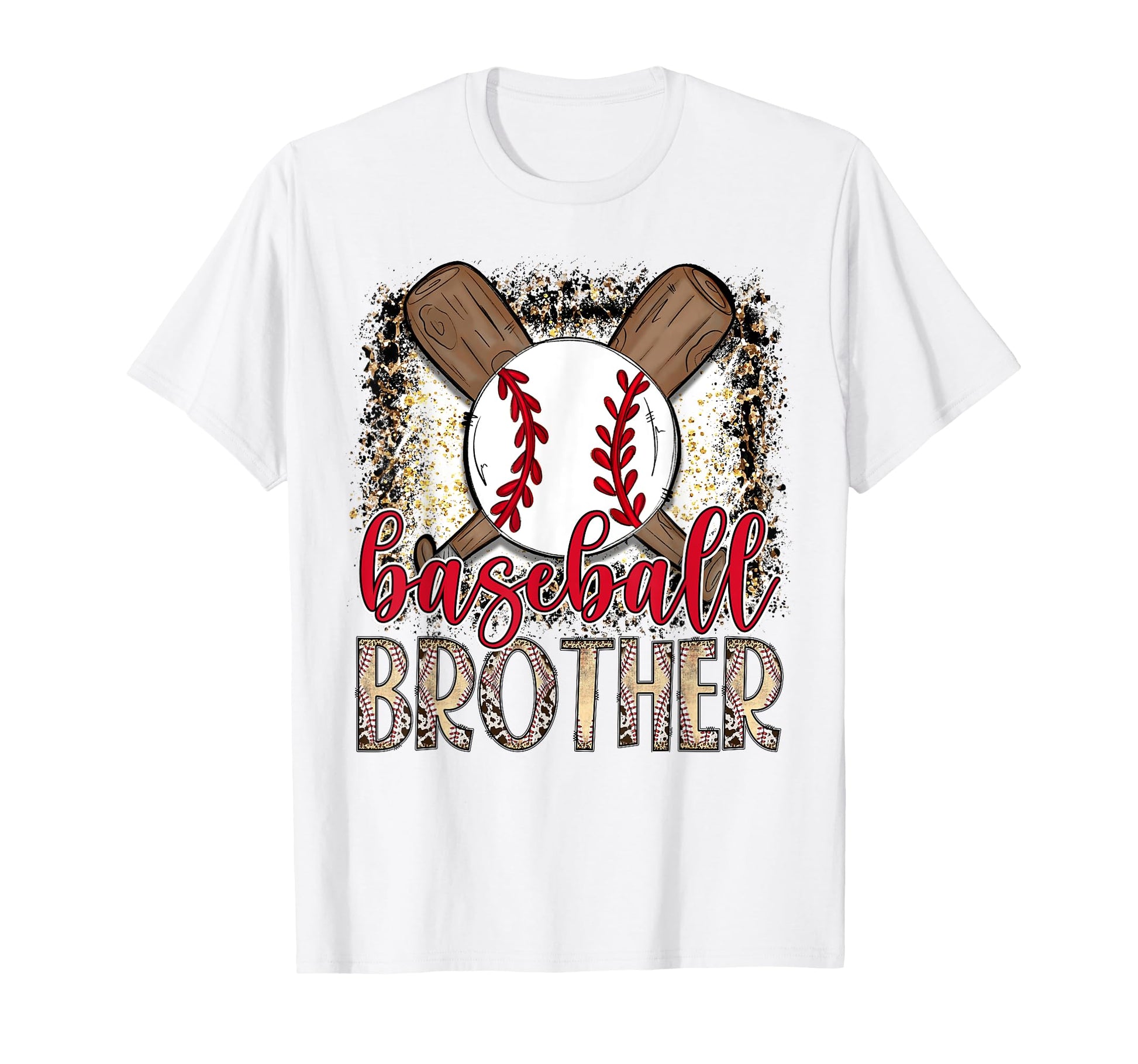 Baseball Brother Leopard Proud Ball T-Shirt - Trendy Graphic for Adults - T-Shirt, Sweatshirt, Hoodie