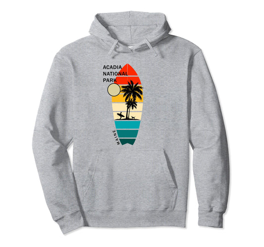 Acadia National Park Maine Surfboarders Hoodie - Graphic Print Men Women - T-Shirt, Sweatshirt, Hoodie