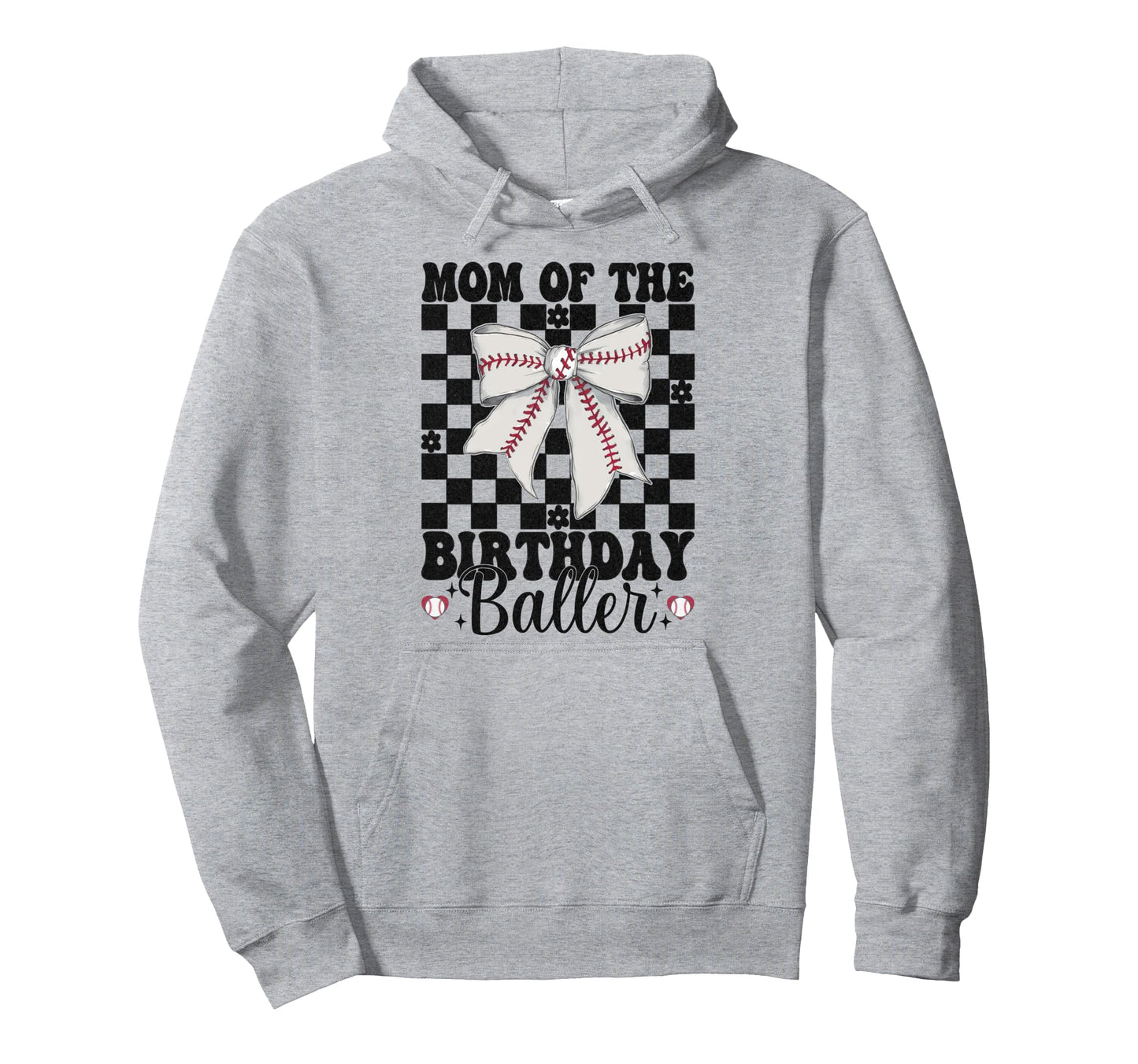 Baseball Mom Coquette Bow Mom Birthday Hoodie - Custom Art Print Men Women - T-Shirt, Sweatshirt, Hoodie