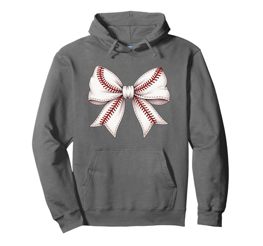 Baseball Bow Mothers Day Baseball Mom Hoodie - Novelty Apparel Men Women - T-Shirt, Sweatshirt, Hoodie